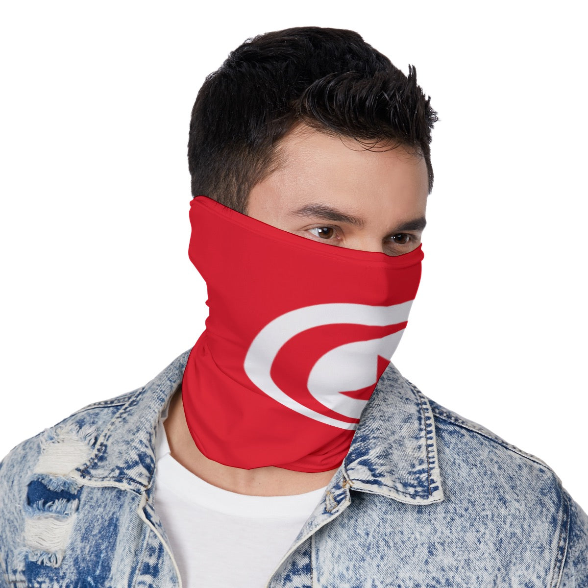 Tunisia Flag Neck Gaiter – African Multi-Use Face Cover, Head Wrap & Bandana