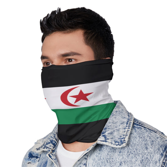 Sahrawi Arab Democratic Republic Flag Neck Gaiter – African Multi-Use Face Cover, Head Wrap & Bandana