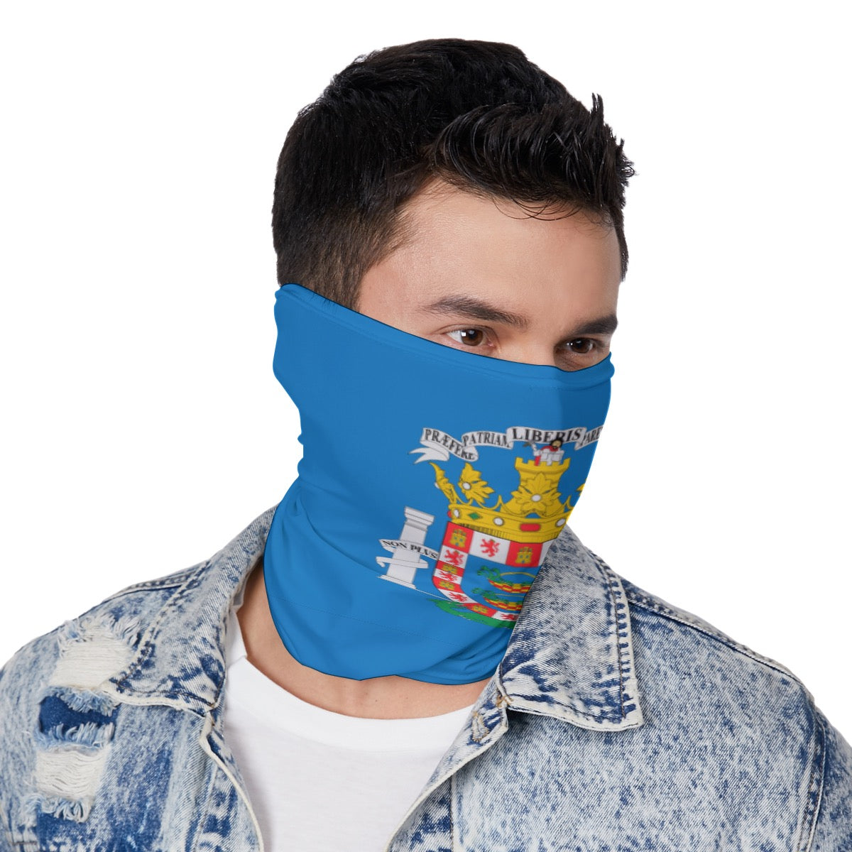 Melilla Flag Neck Gaiter – African Multi-Use Face Cover, Head Wrap & Bandana