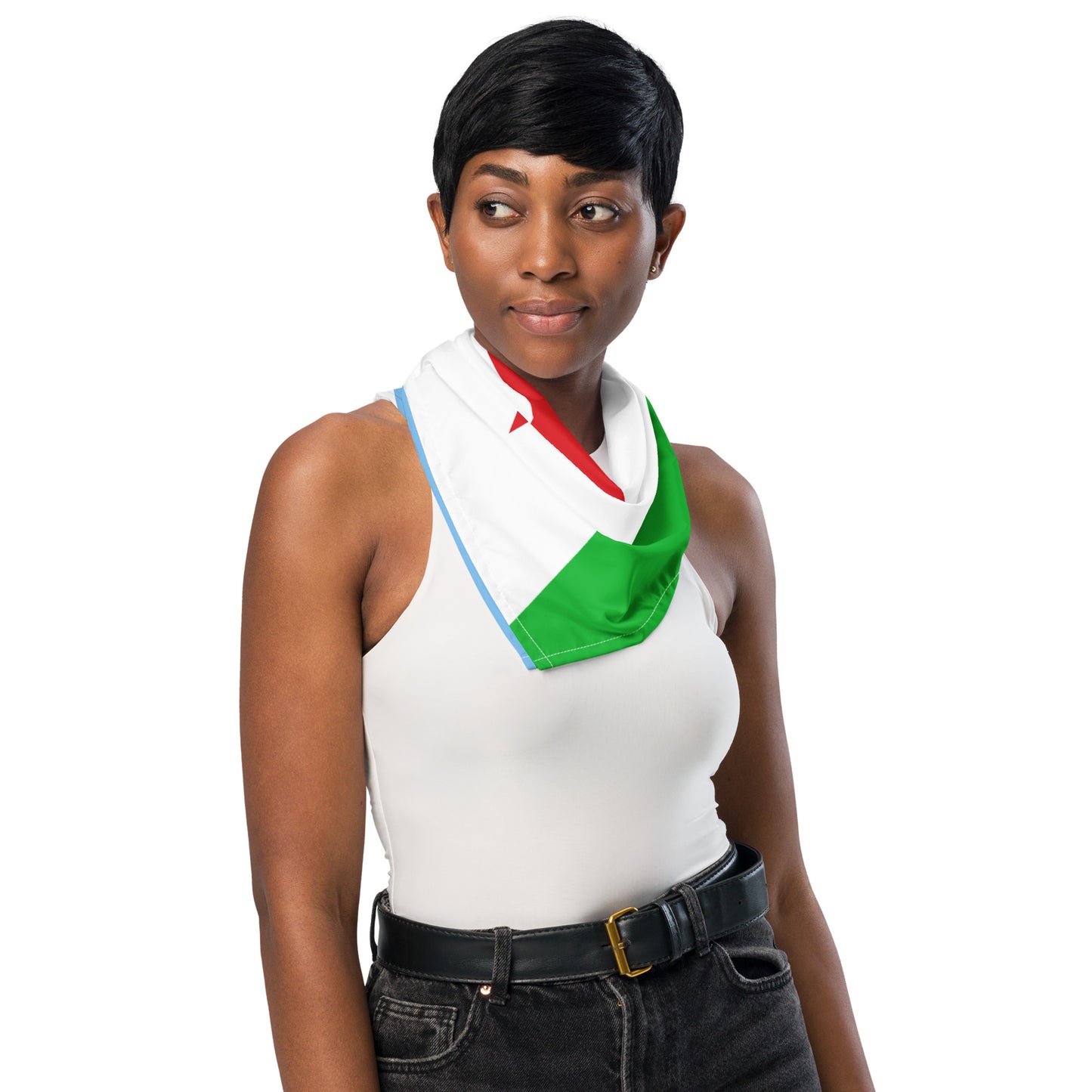 Djibouti Flag Bandana – African Festival, Carnival & Cultural Wear