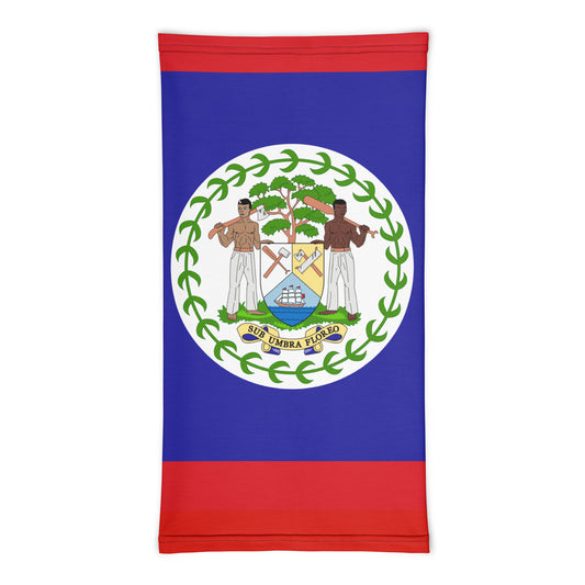 Belize Flag Neck Gaiter – Caribbean Multi-Use Face Cover, Head Wrap & Bandana