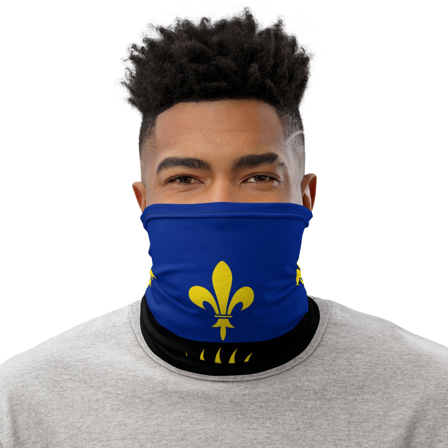 Guadeloupe Flag Neck Gaiter – Caribbean Multi-Use Face Cover, Head Wrap & Bandana
