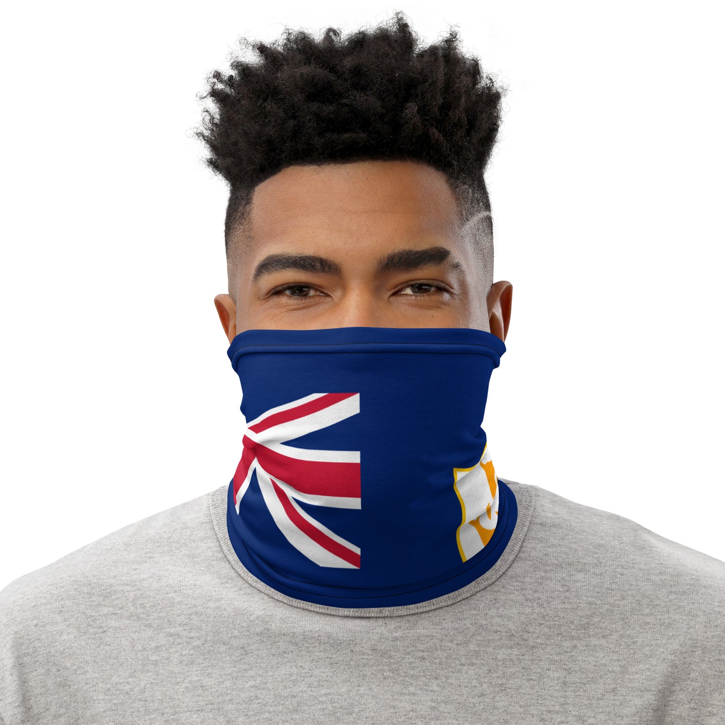 Anguilla Flag Neck Gaiter – Caribbean Multi-Use Face Cover, Head Wrap & Bandana