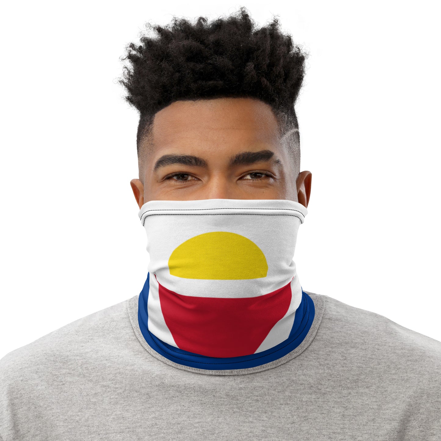 St. Martin Flag Neck Gaiter – French Caribbean Multi-Use Face Cover, Head Wrap & Bandana