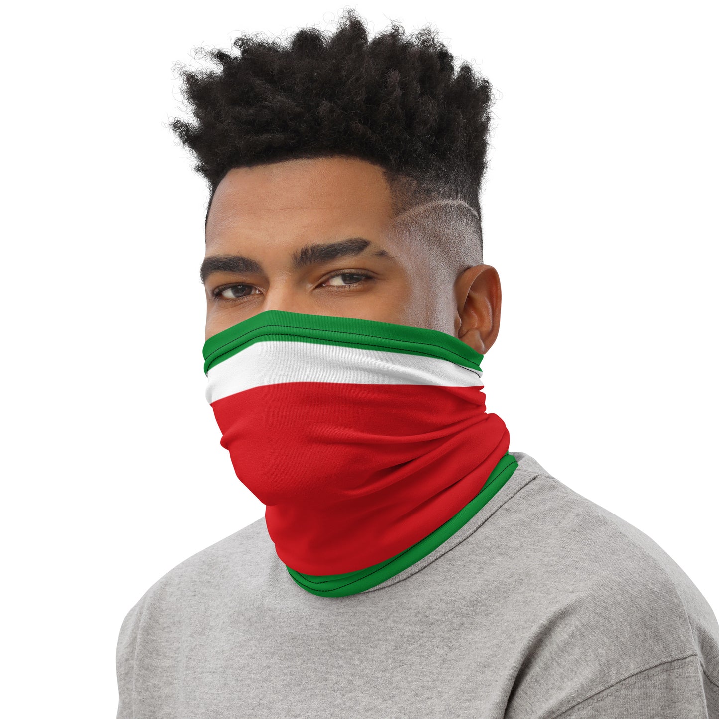Guadeloupe Flag Neck Gaiter (Red) – French Caribbean Multi-Use Face Cover, Head Wrap & Bandana