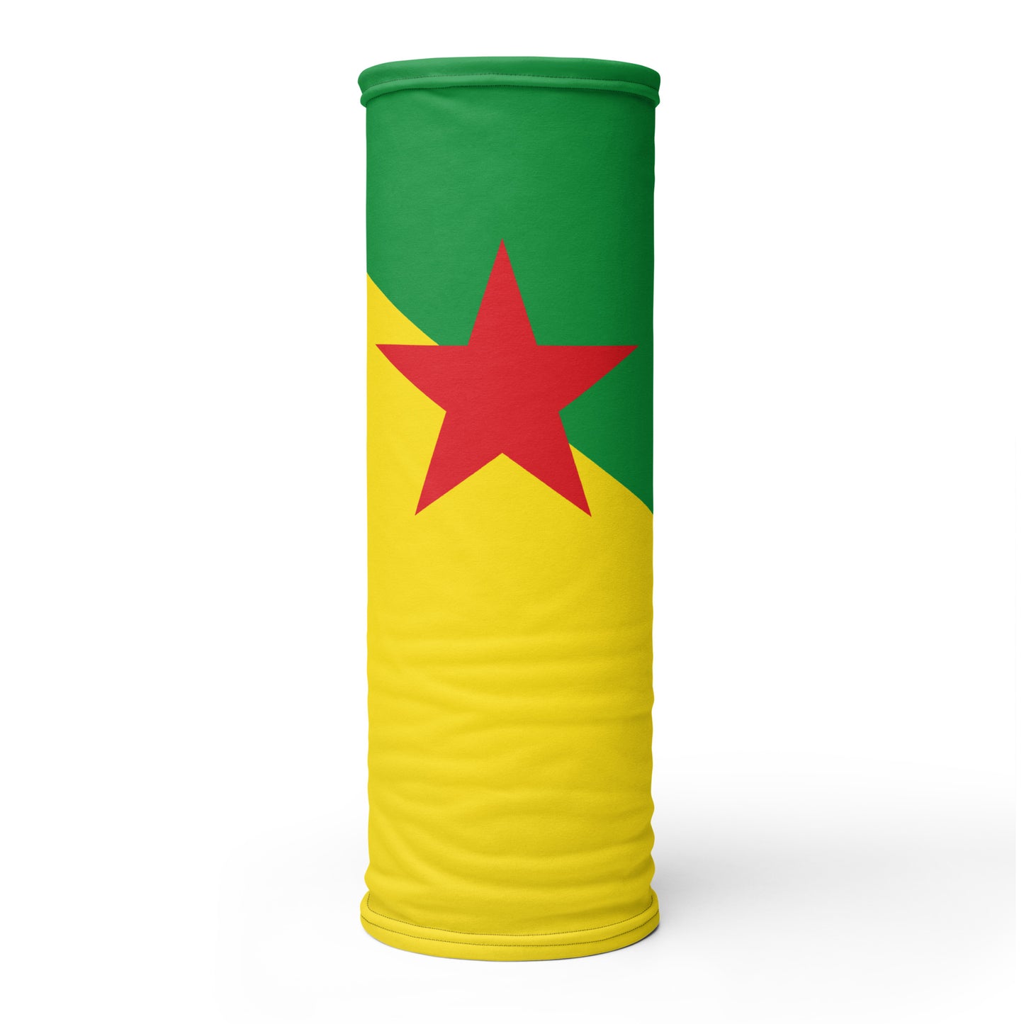 French Guiana Flag Neck Gaiter – Caribbean Multi-Use Face Cover, Head Wrap & Bandana