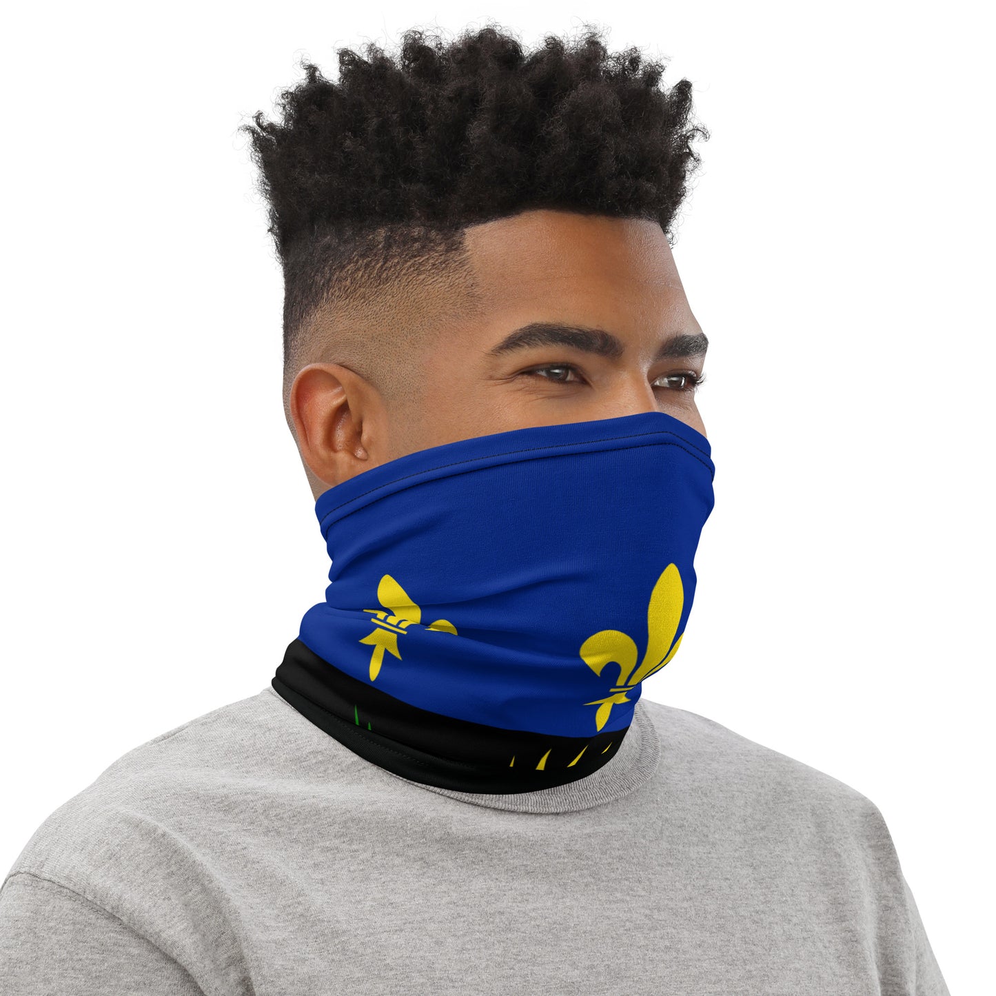 Guadeloupe Flag Neck Gaiter – Caribbean Multi-Use Face Cover, Head Wrap & Bandana