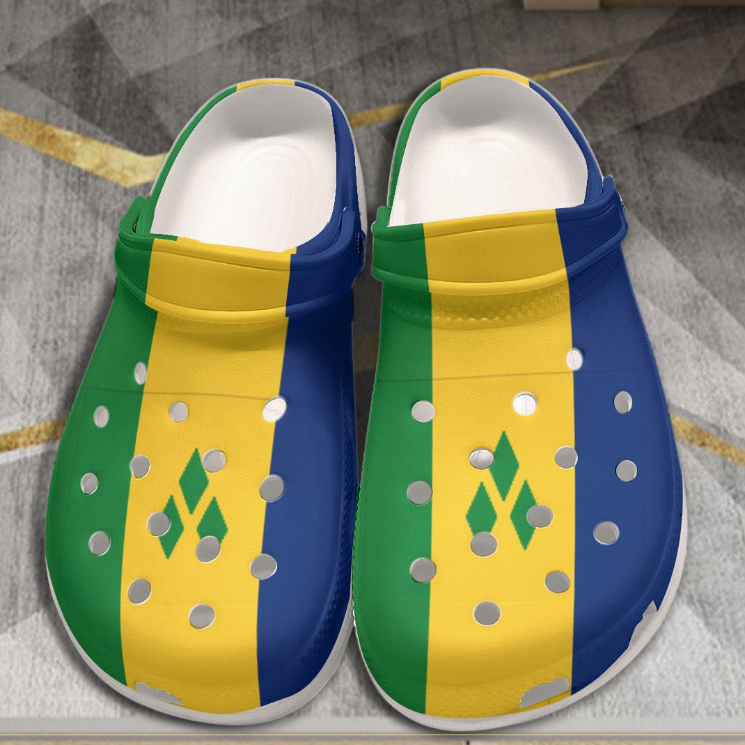 St. Vincent and Grenadines flag footwear, flag clogs