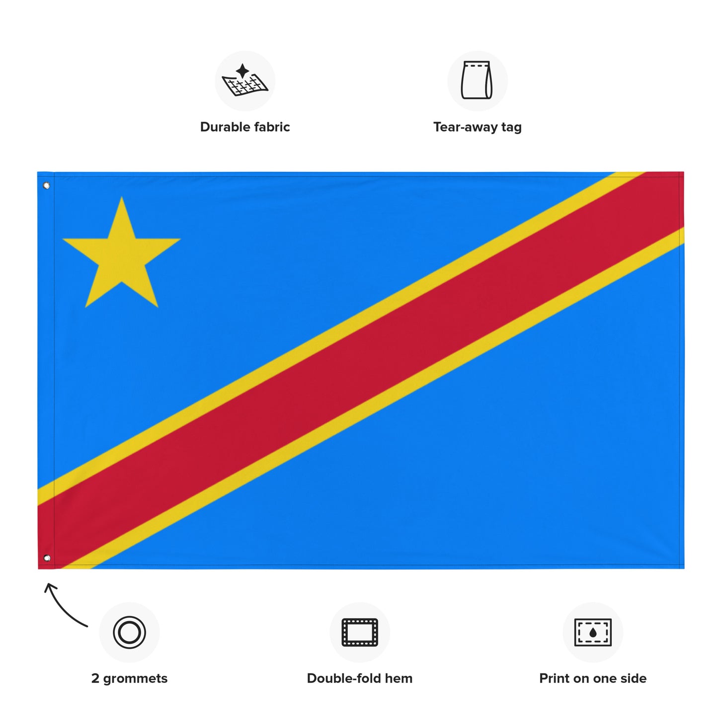 Democratic Republic of the Congo Flag