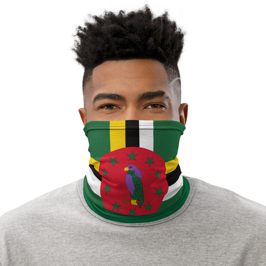 Dominica Flag Neck Gaiter – Caribbean Multi-Use Face Cover, Head Wrap & Bandana