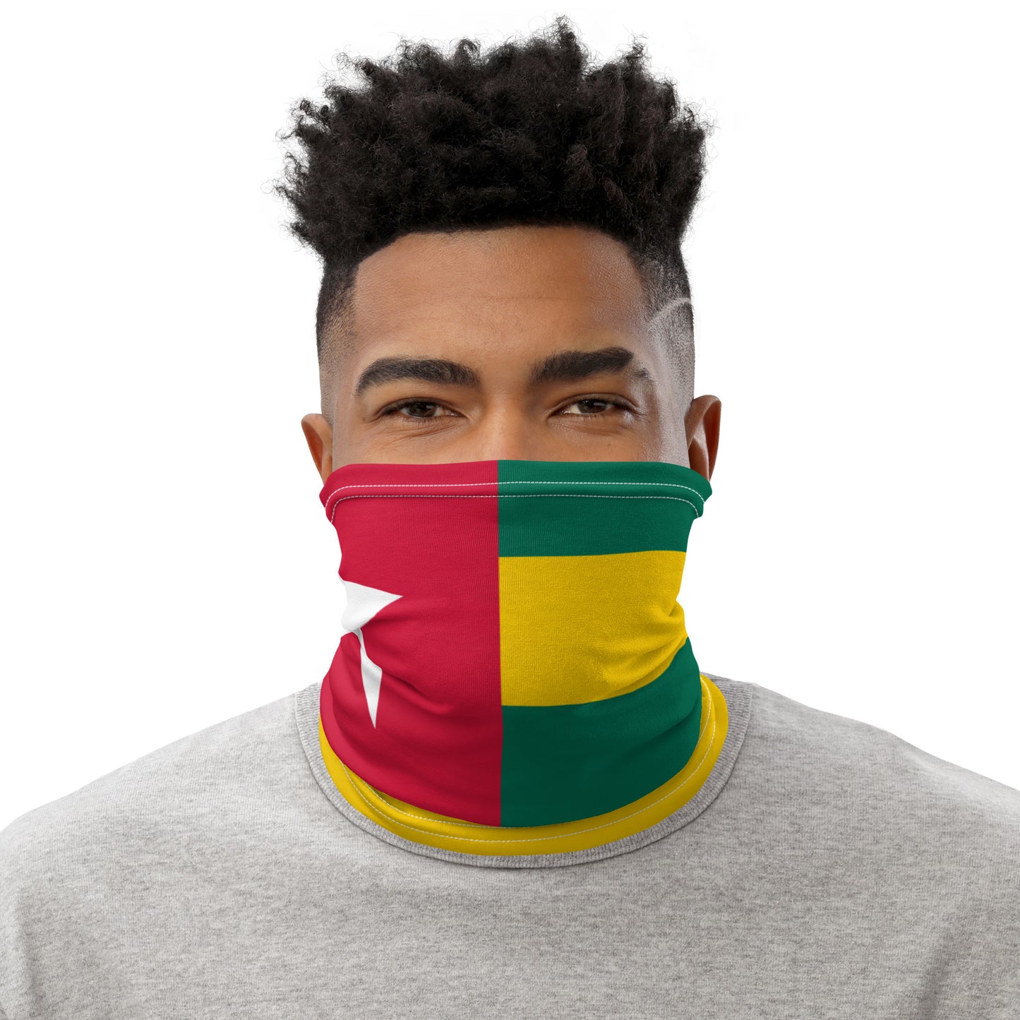 Togo Flag Neck Gaiter – African Multi-Use Face Cover, Head Wrap & Bandana
