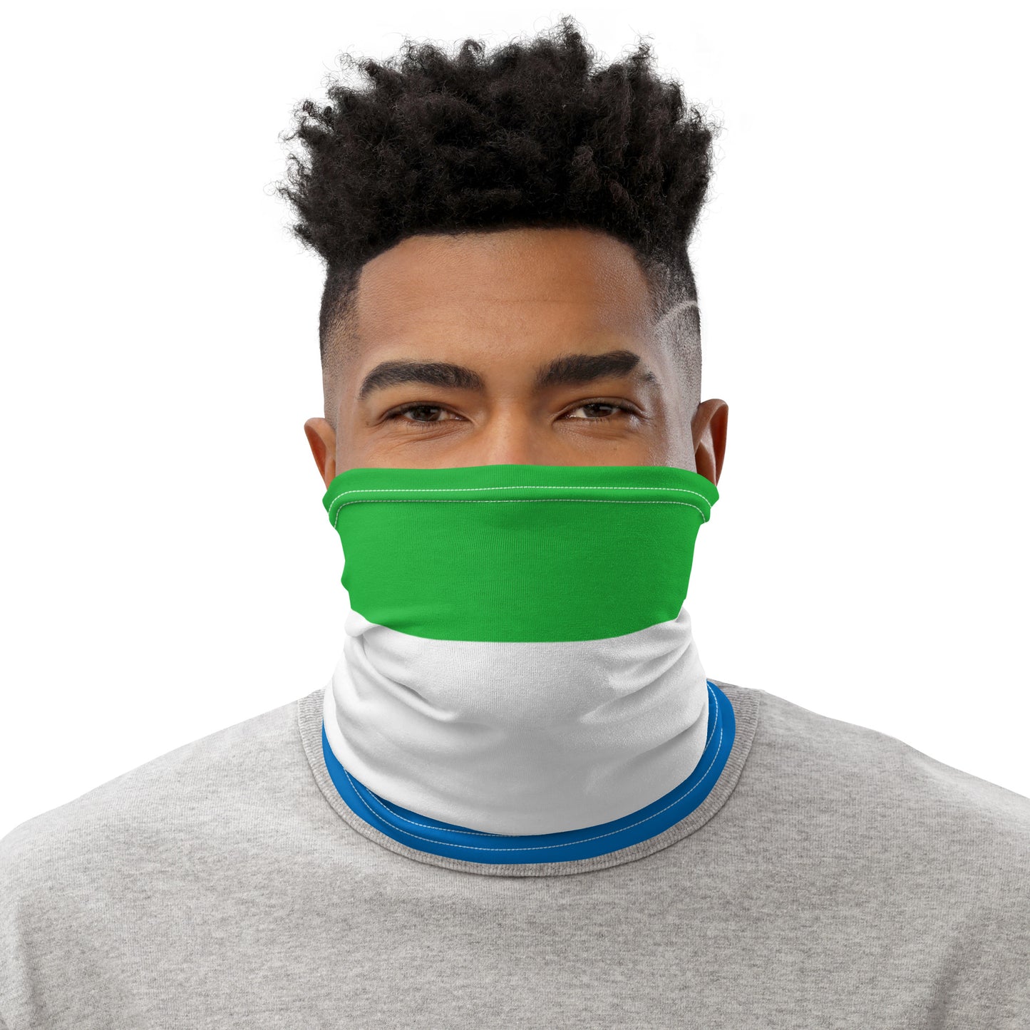 Sierra Leone Flag Neck Gaiter – African Multi-Use Face Cover, Head Wrap & Bandana