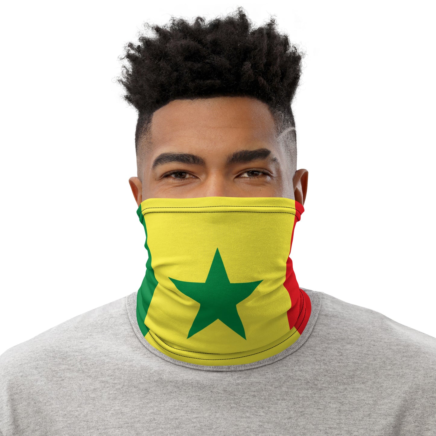 Senegal Flag Neck Gaiter – African Multi-Use Face Cover, Head Wrap & Bandana