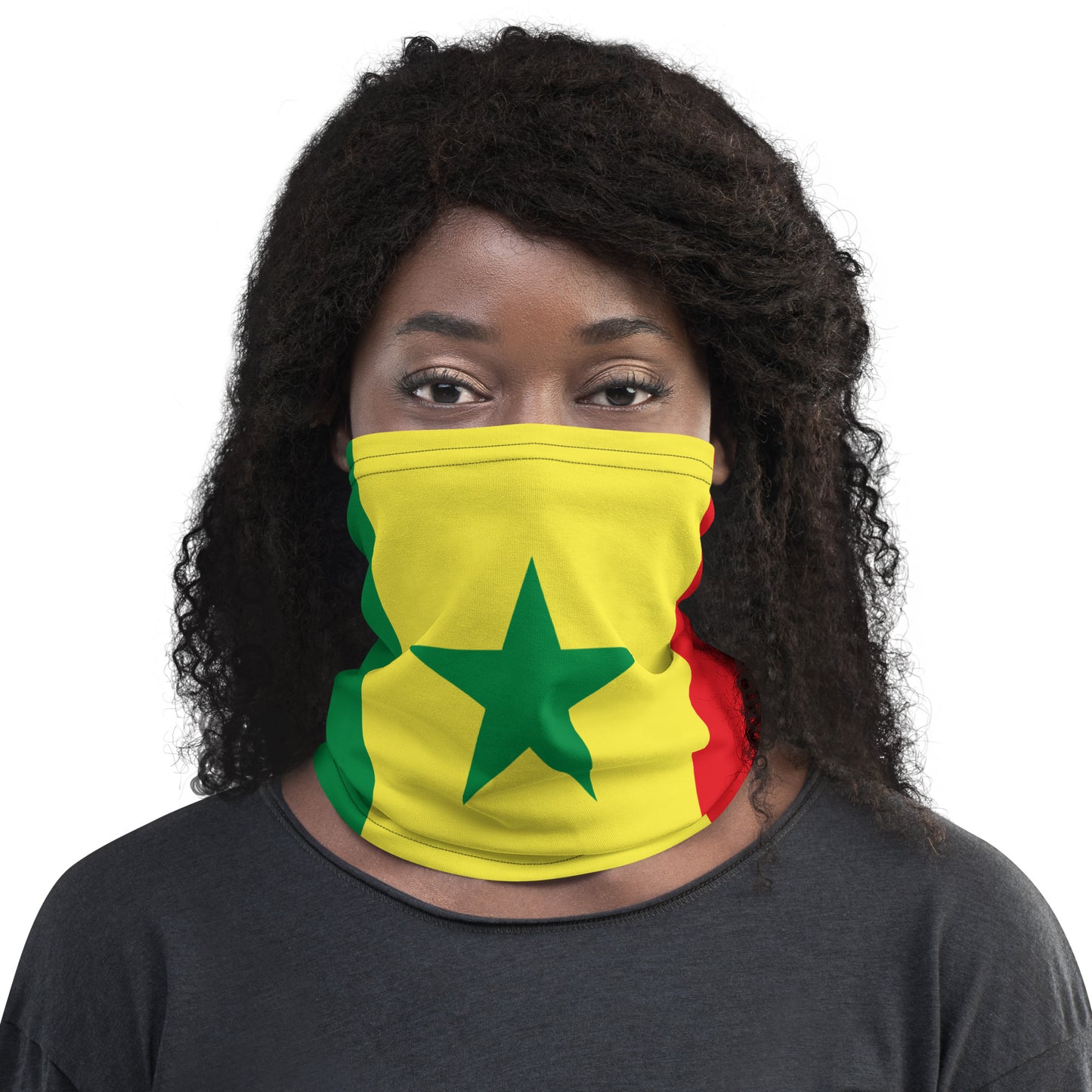 Senegal Flag Neck Gaiter – African Multi-Use Face Cover, Head Wrap & Bandana