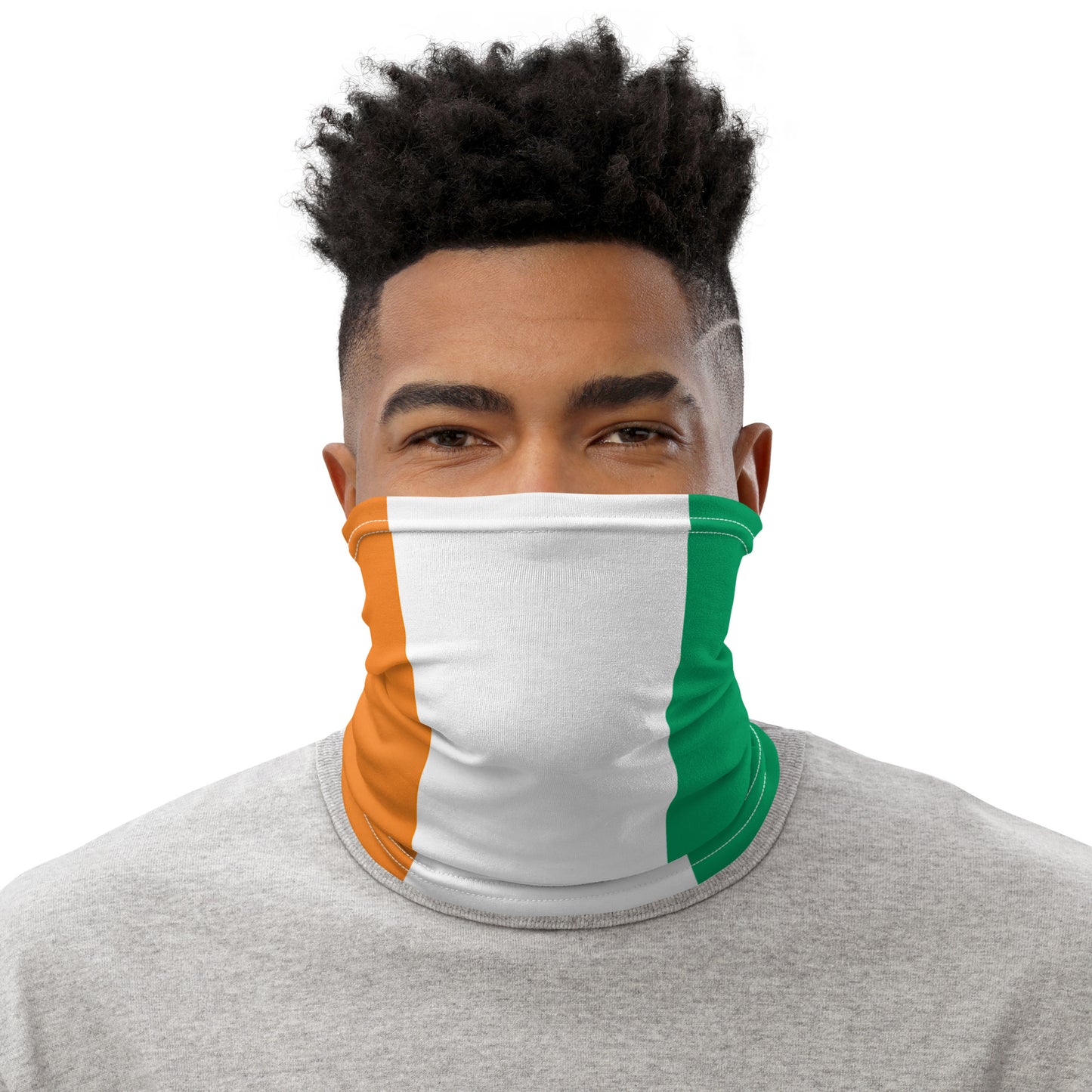 Ivory Coast, Côte d'Ivoire Flag Neck Gaiter – African Multi-Use Face Cover, Head Wrap & Bandana