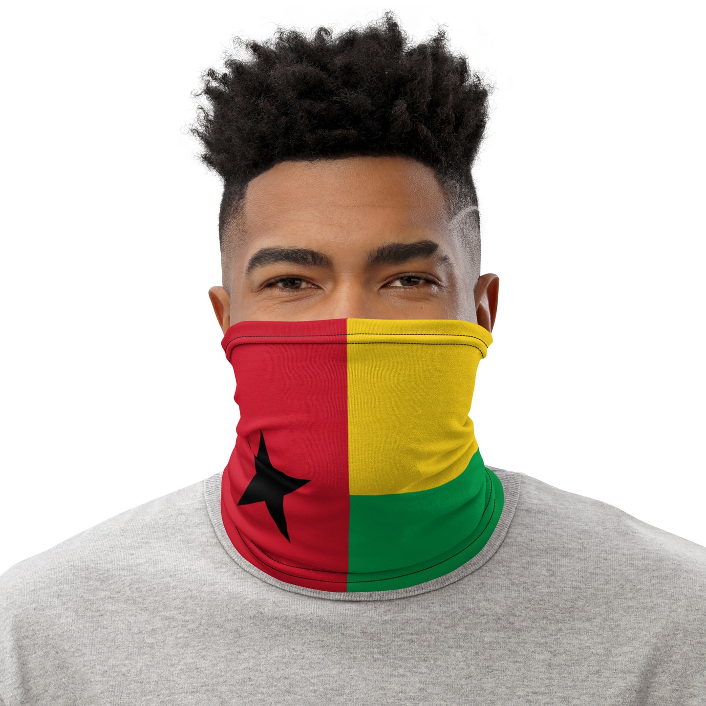 Guinea-Bissau Flag Neck Gaiter – African Multi-Use Face Cover, Head Wrap & Bandana
