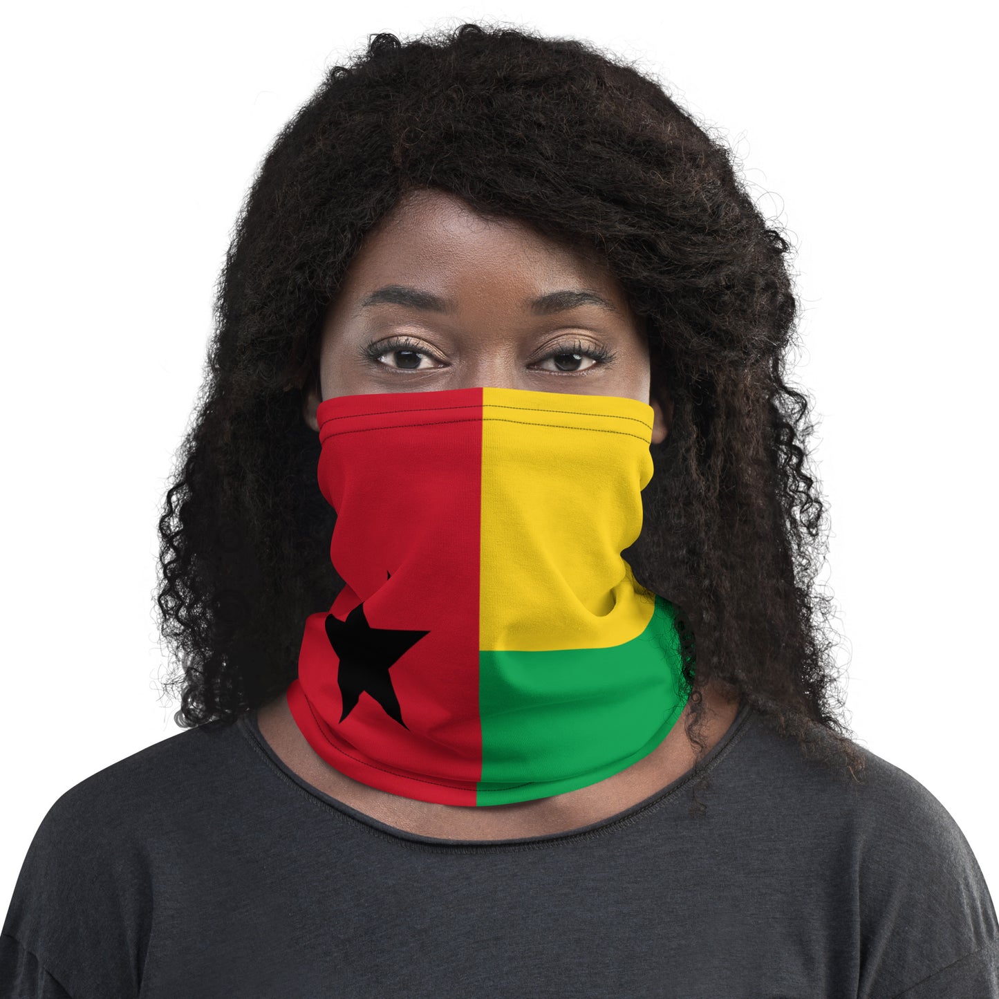 Guinea-Bissau Flag Neck Gaiter – African Multi-Use Face Cover, Head Wrap & Bandana