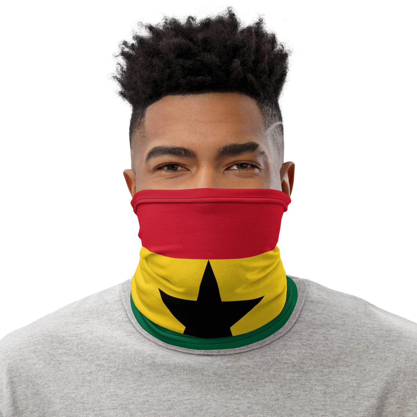 Ghana Flag Neck Gaiter – African Multi-Use Face Cover, Head Wrap & Bandana