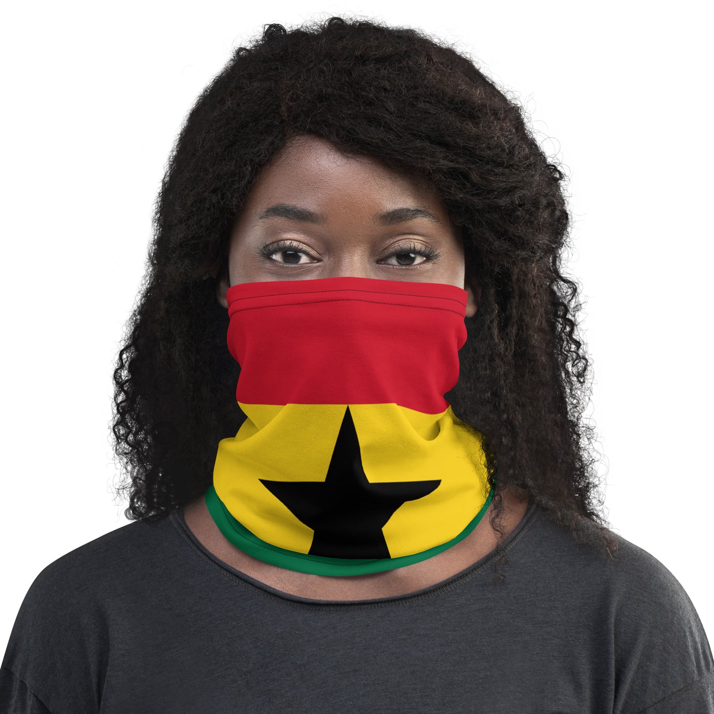 Ghana Flag Neck Gaiter – African Multi-Use Face Cover, Head Wrap & Bandana