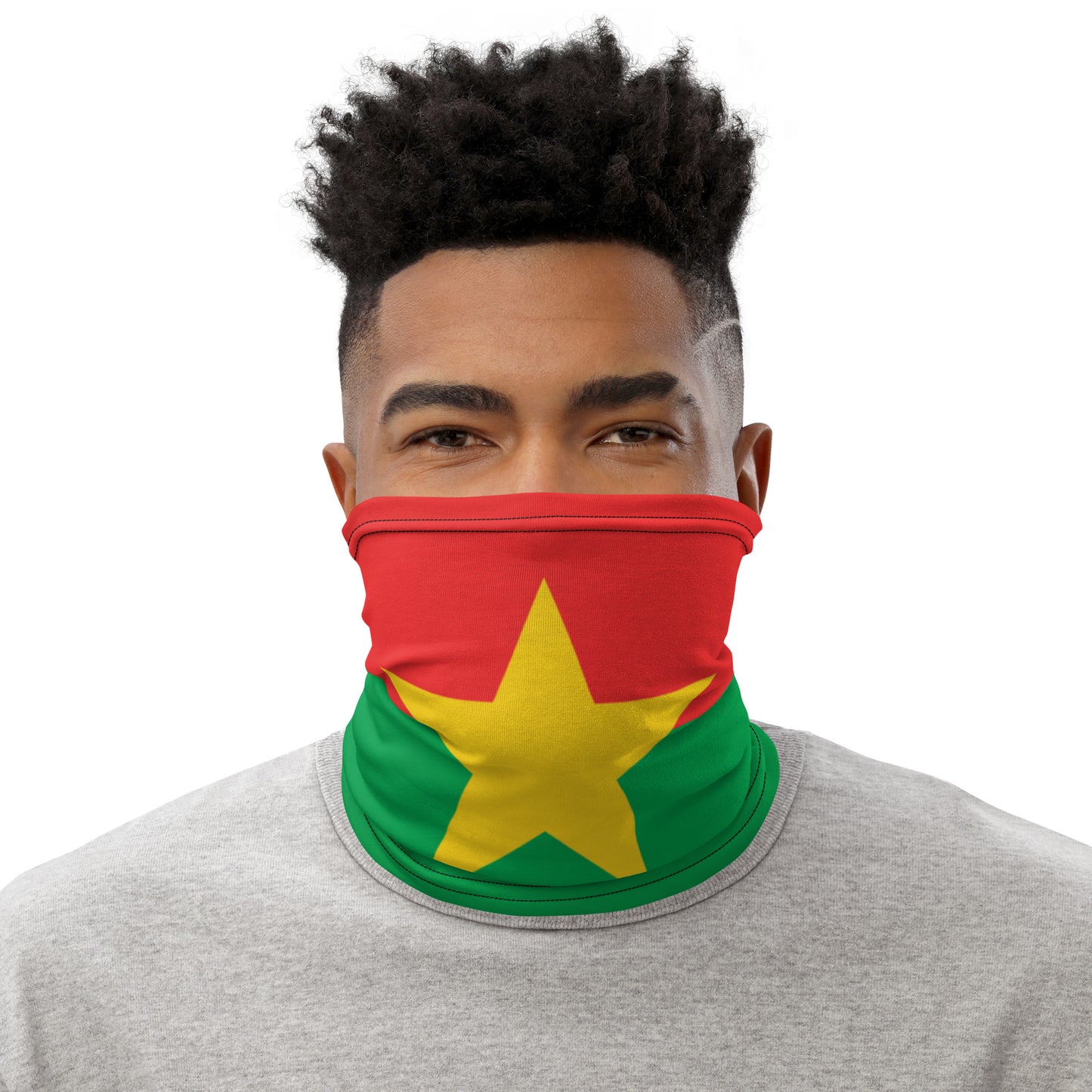 Burkina Faso Flag Neck Gaiter – African Multi-Use Face Cover, Head Wrap & Bandana