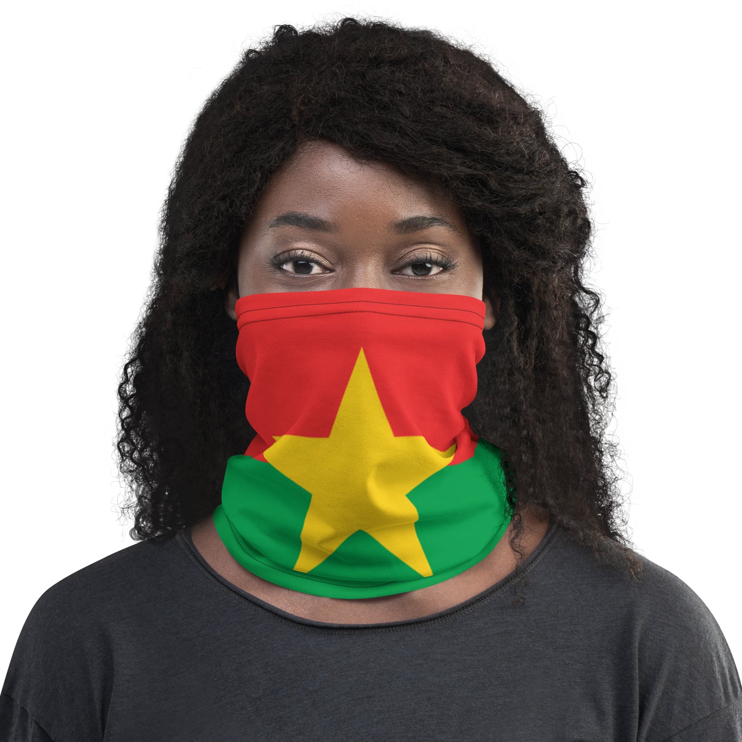 Burkina Faso Flag Neck Gaiter – African Multi-Use Face Cover, Head Wrap & Bandana