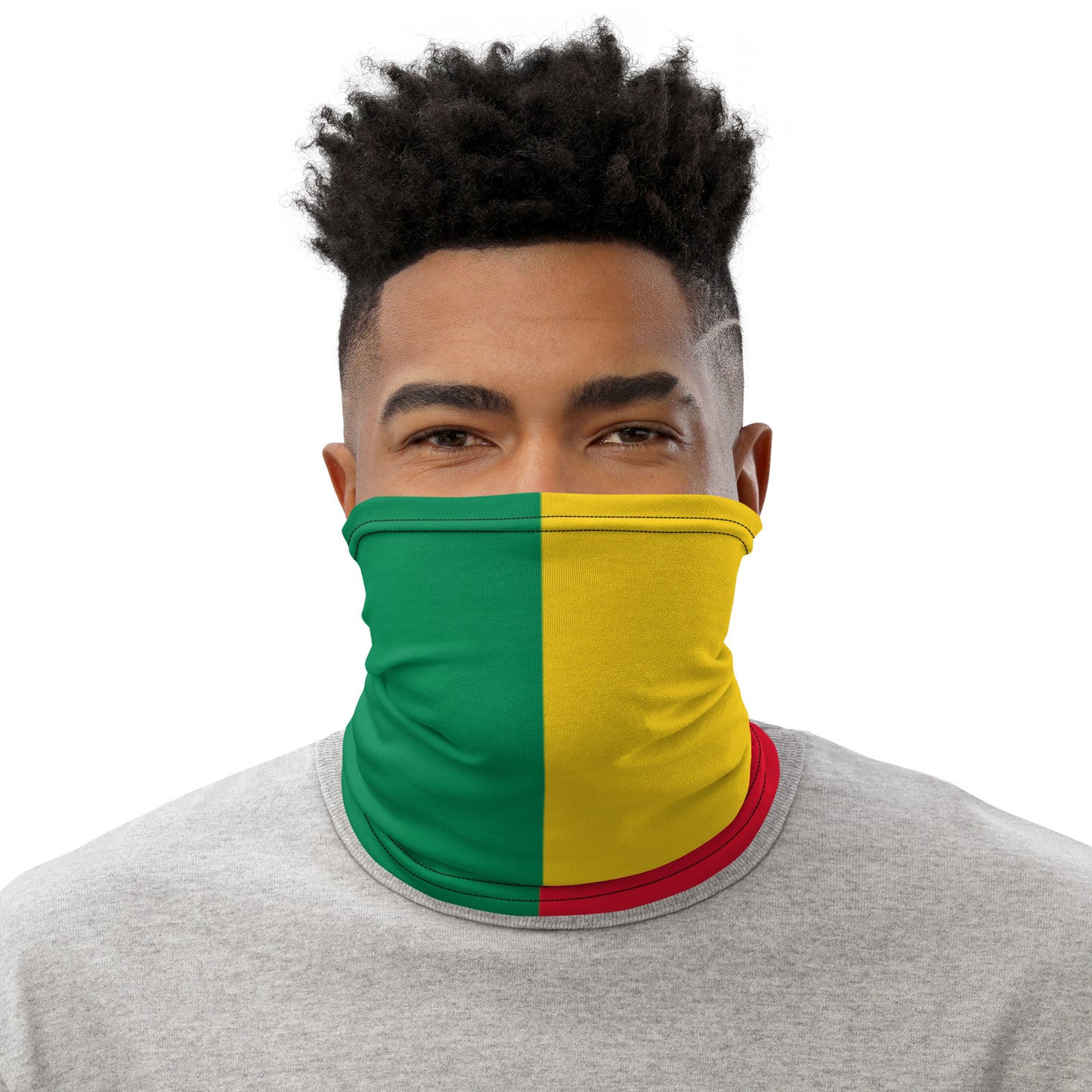 Benin Flag Neck Gaiter – African Multi-Use Face Cover, Head Wrap & Bandana
