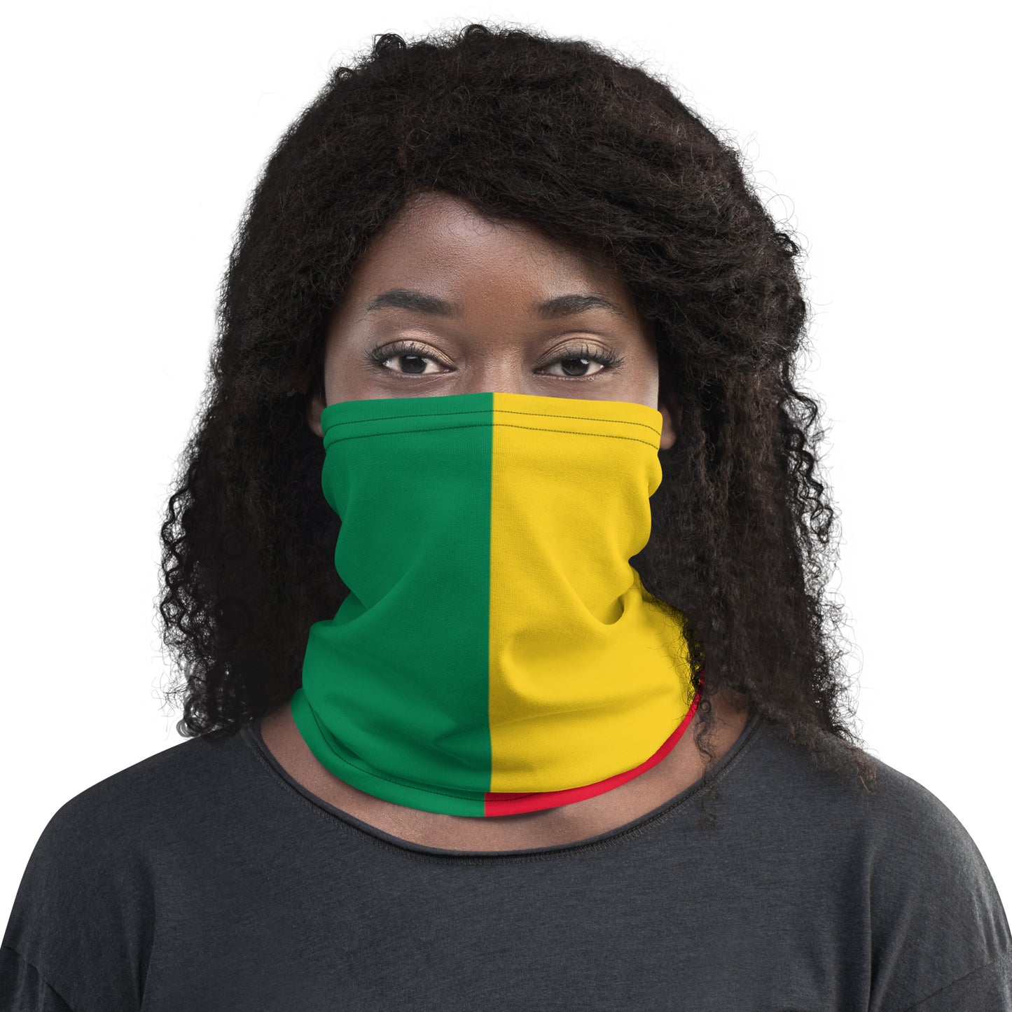 Benin Flag Neck Gaiter – African Multi-Use Face Cover, Head Wrap & Bandana