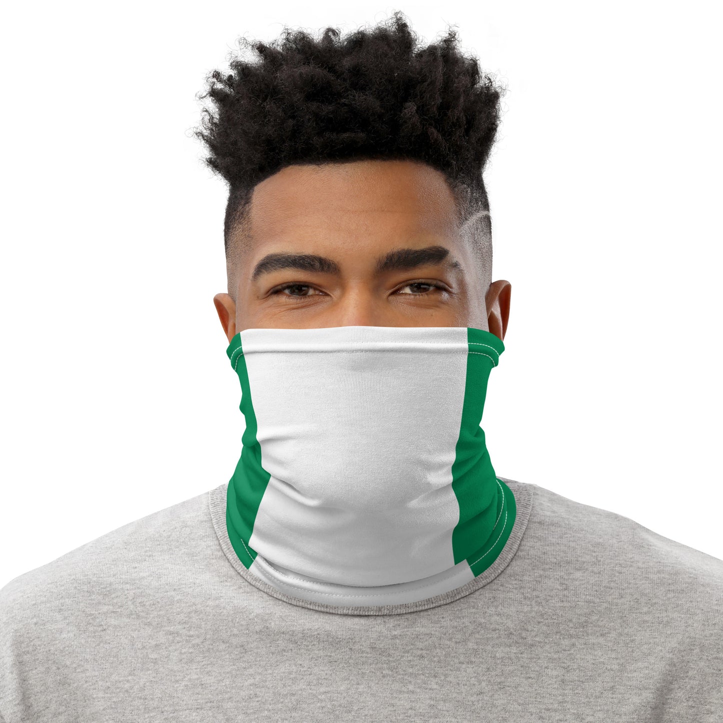 Nigeria Flag Neck Gaiter – African Multi-Use Face Cover, Head Wrap & Bandana