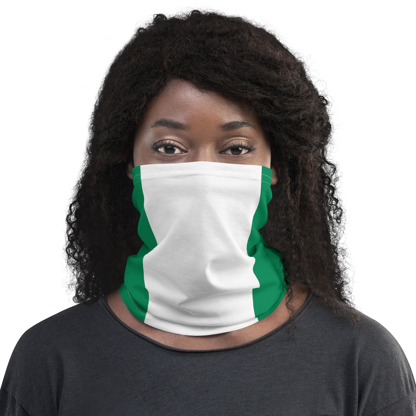 Nigeria Flag Neck Gaiter – African Multi-Use Face Cover, Head Wrap & Bandana