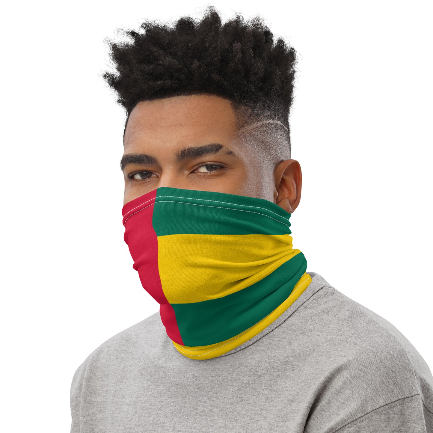 Togo Flag Neck Gaiter – African Multi-Use Face Cover, Head Wrap & Bandana