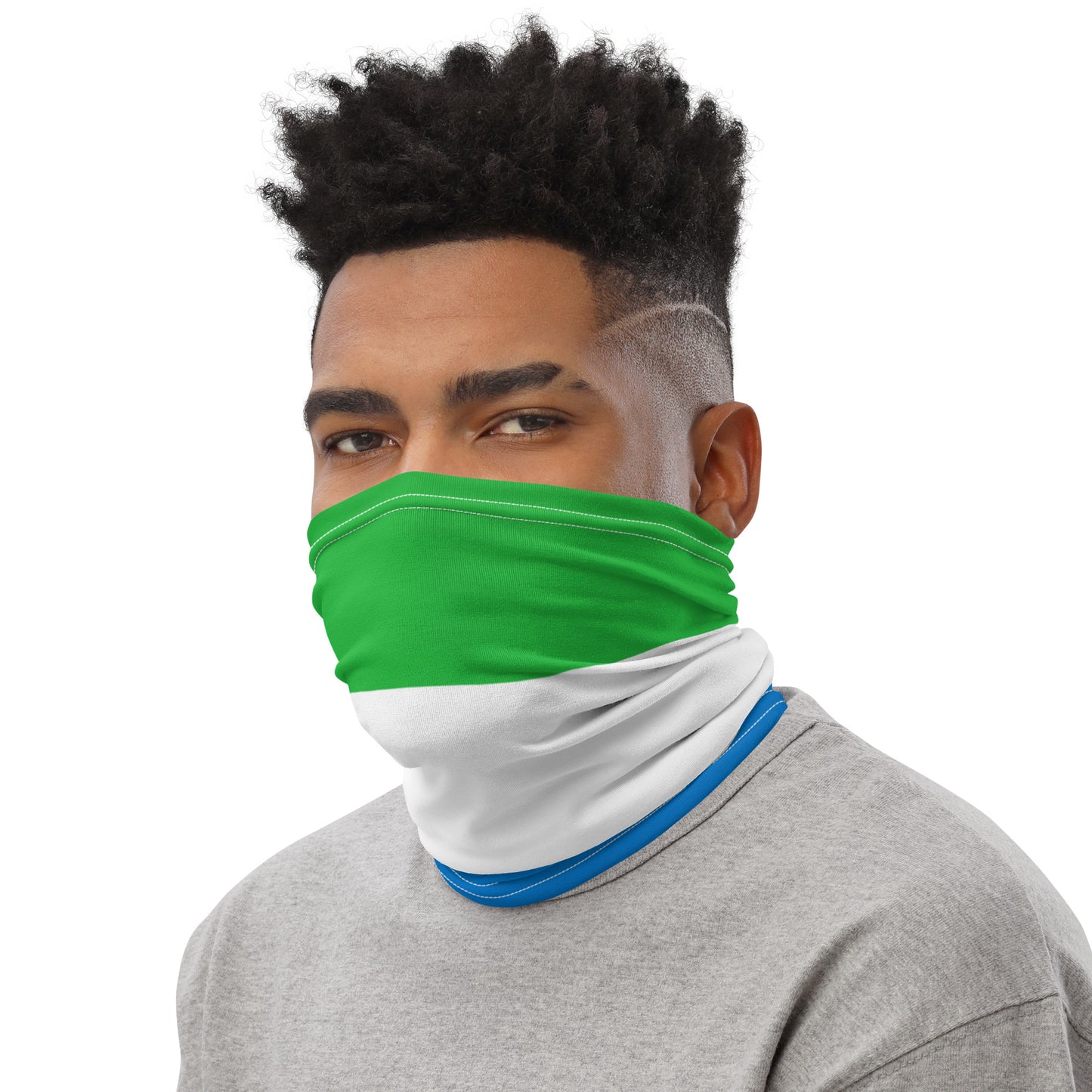 Sierra Leone Flag Neck Gaiter – African Multi-Use Face Cover, Head Wrap & Bandana