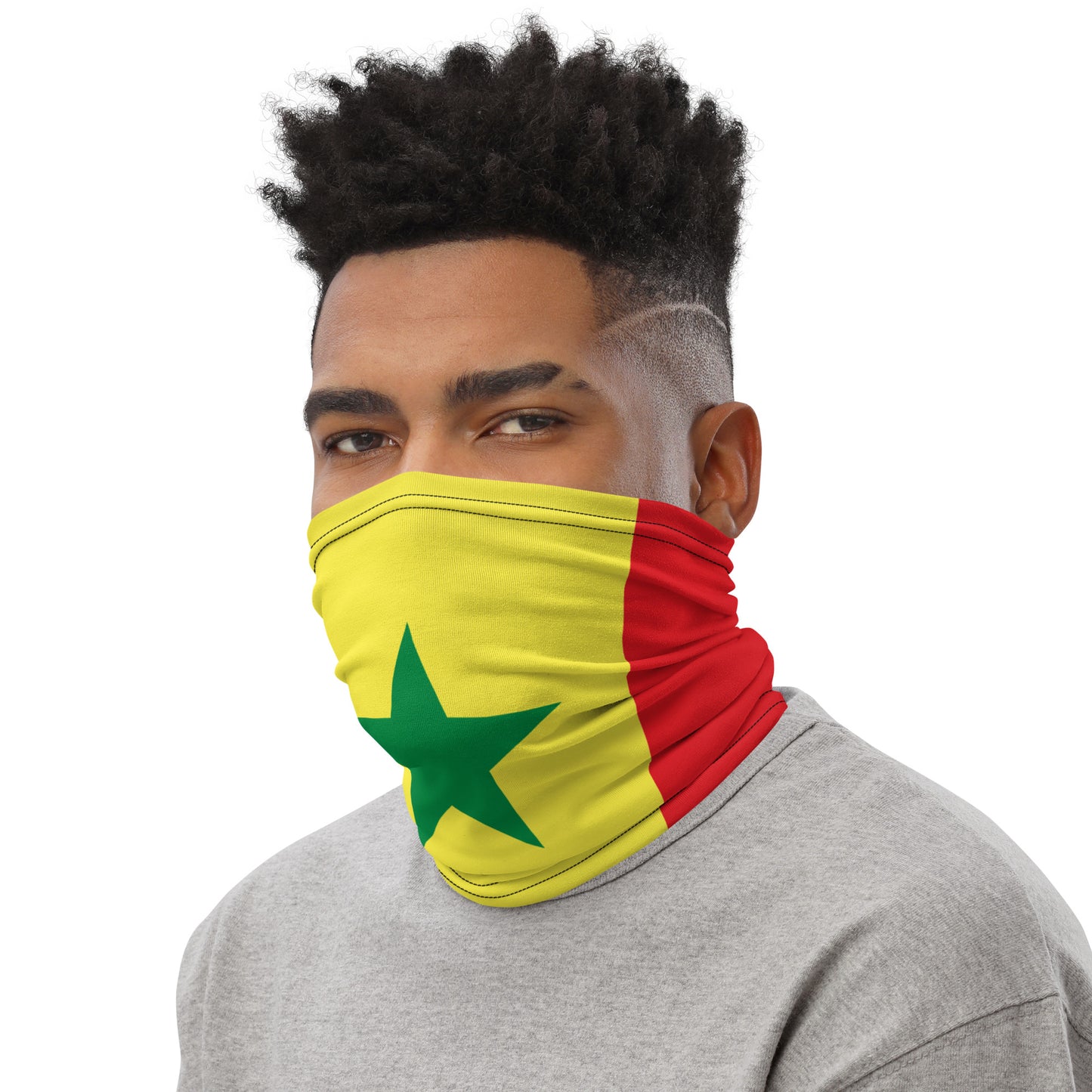 Senegal Flag Neck Gaiter – African Multi-Use Face Cover, Head Wrap & Bandana