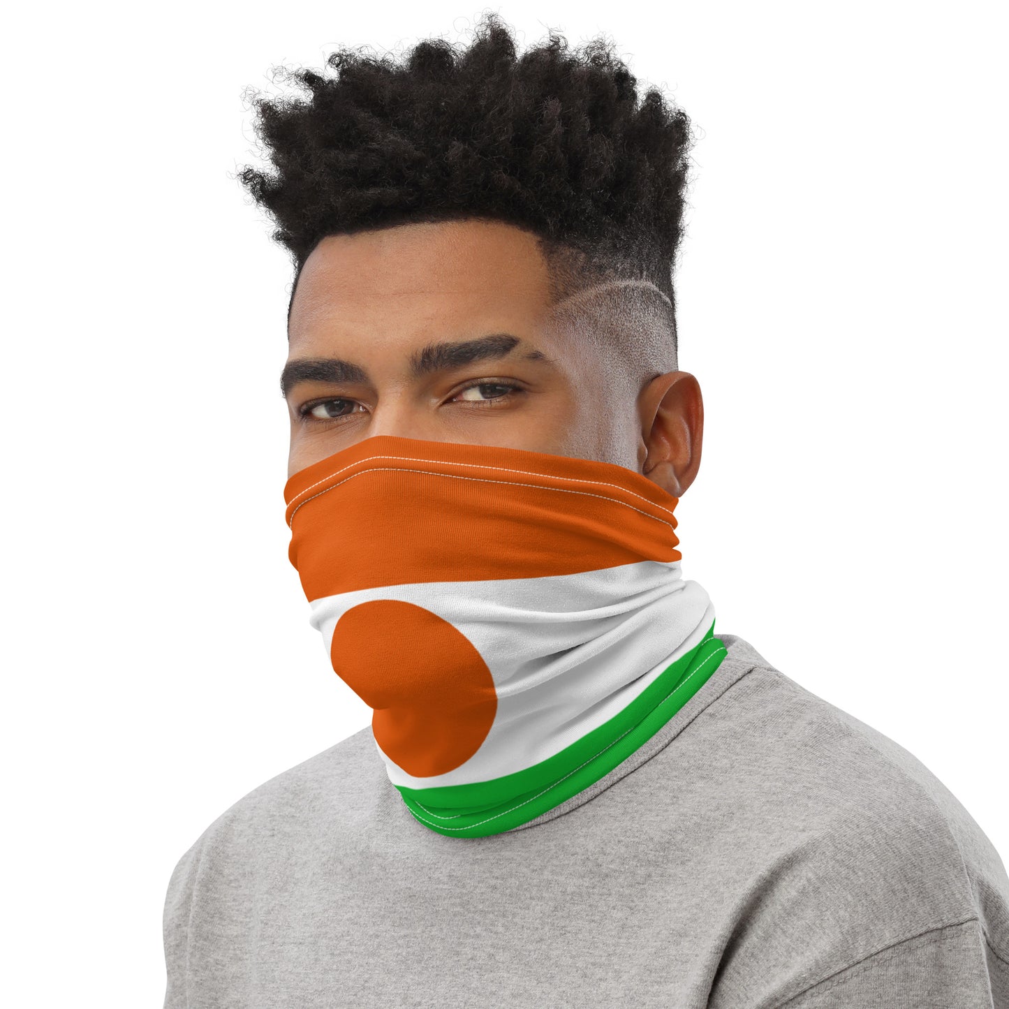Niger Flag Neck Gaiter – African Multi-Use Face Cover, Head Wrap & Bandana