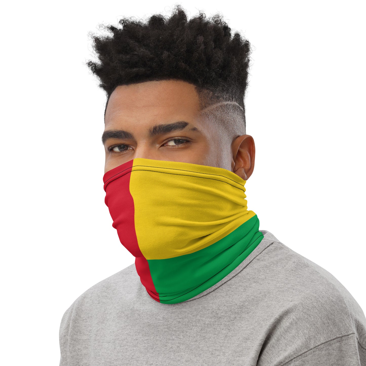 Guinea-Bissau Flag Neck Gaiter – African Multi-Use Face Cover, Head Wrap & Bandana