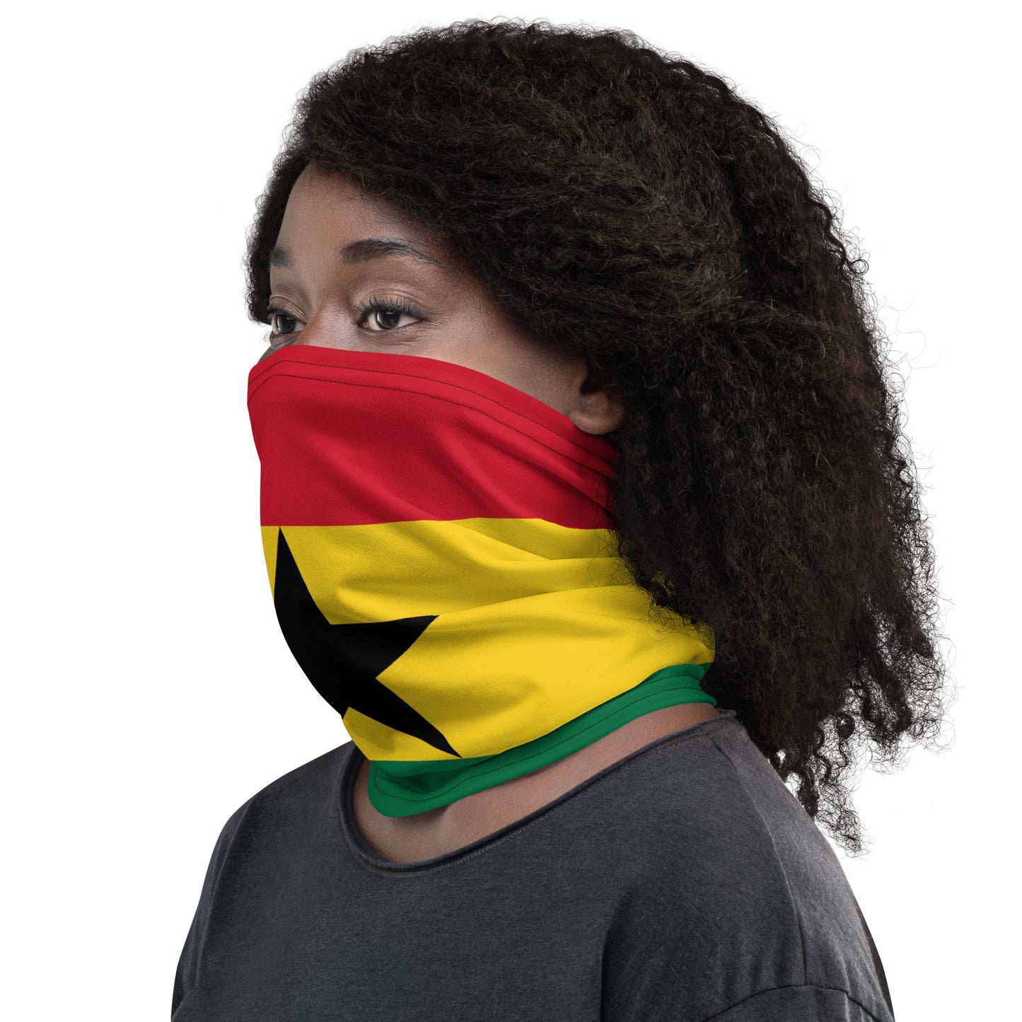 Ghana Flag Neck Gaiter – African Multi-Use Face Cover, Head Wrap & Bandana