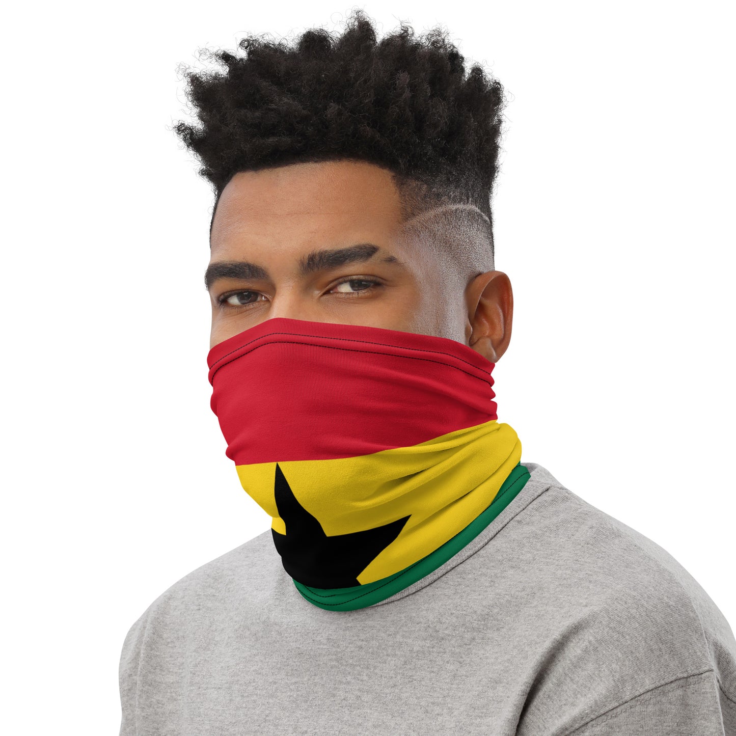 Ghana Flag Neck Gaiter – African Multi-Use Face Cover, Head Wrap & Bandana