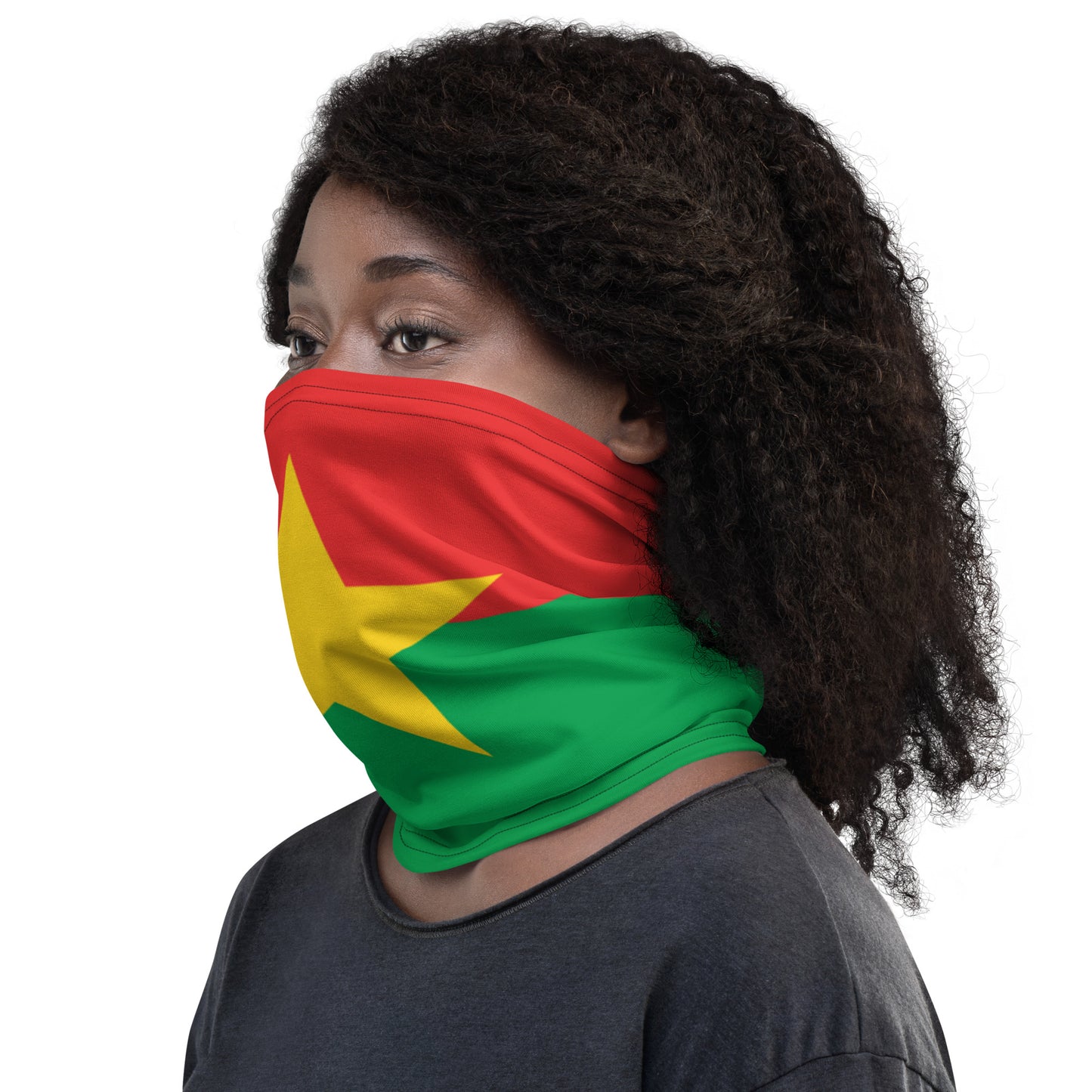 Burkina Faso Flag Neck Gaiter – African Multi-Use Face Cover, Head Wrap & Bandana