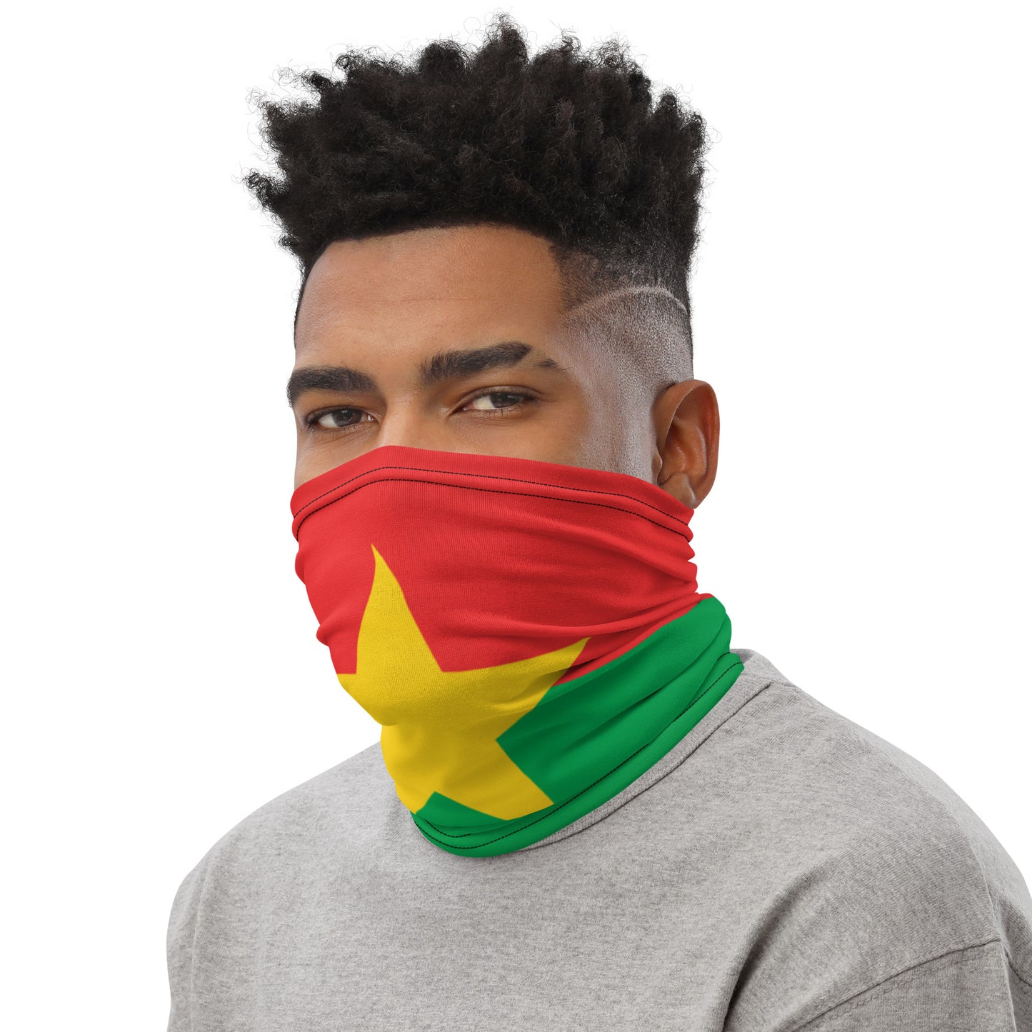 Burkina Faso Flag Neck Gaiter – African Multi-Use Face Cover, Head Wrap & Bandana