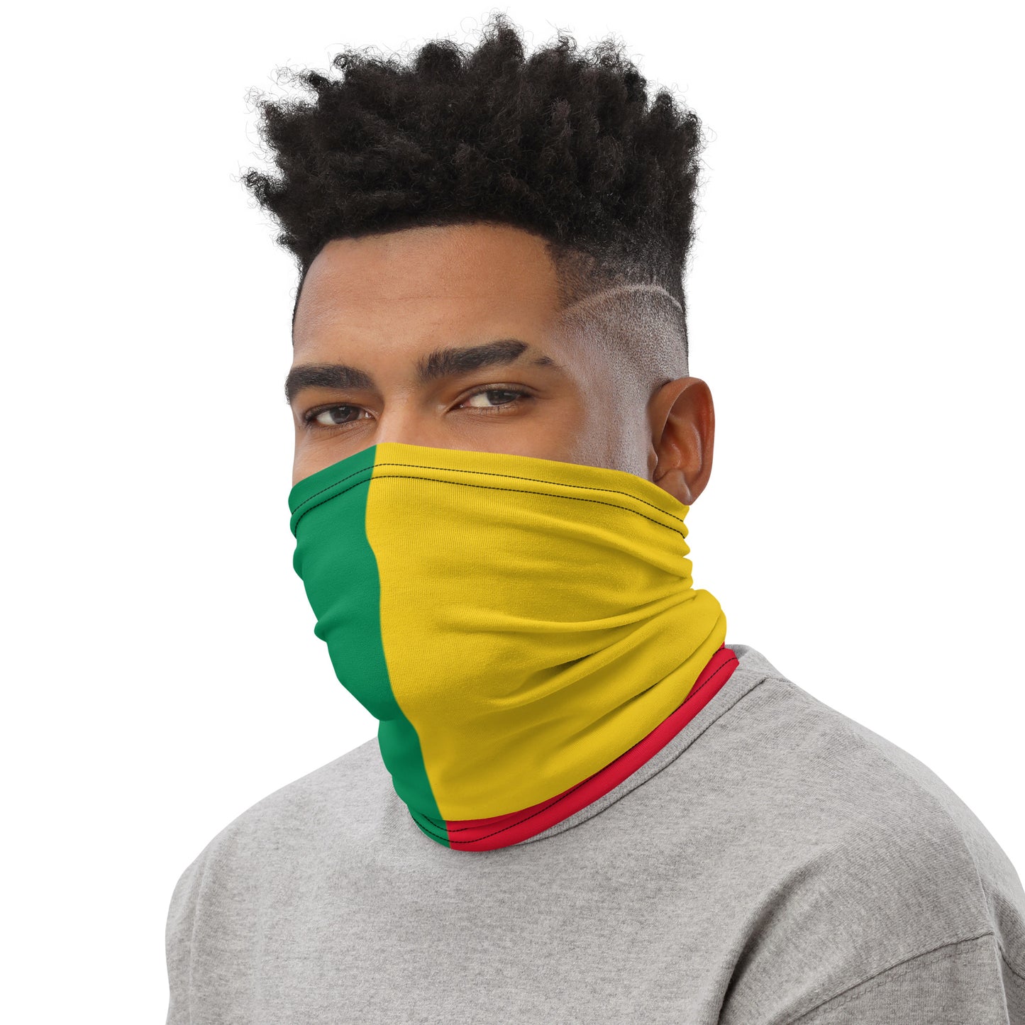 Benin Flag Neck Gaiter – African Multi-Use Face Cover, Head Wrap & Bandana
