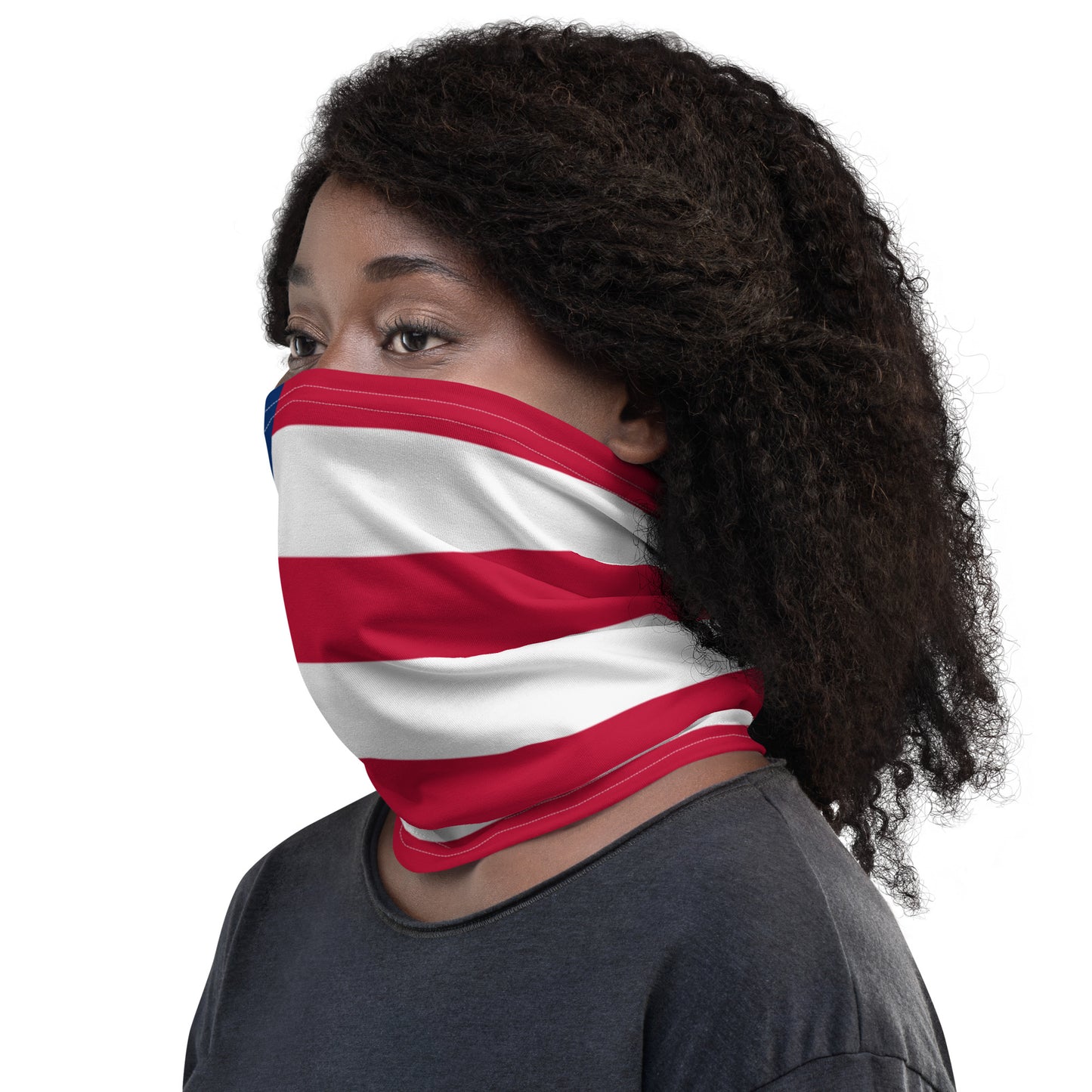 Liberia Flag Neck Gaiter – African Multi-Use Face Cover, Head Wrap & Bandana