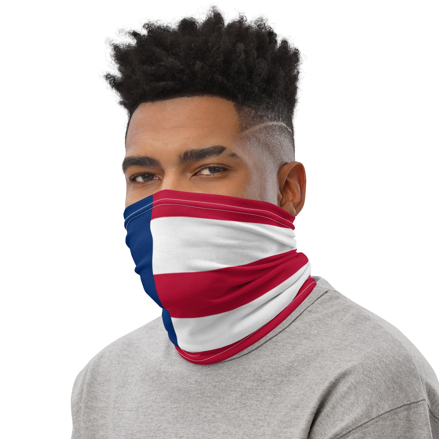 Liberia Flag Neck Gaiter – African Multi-Use Face Cover, Head Wrap & Bandana