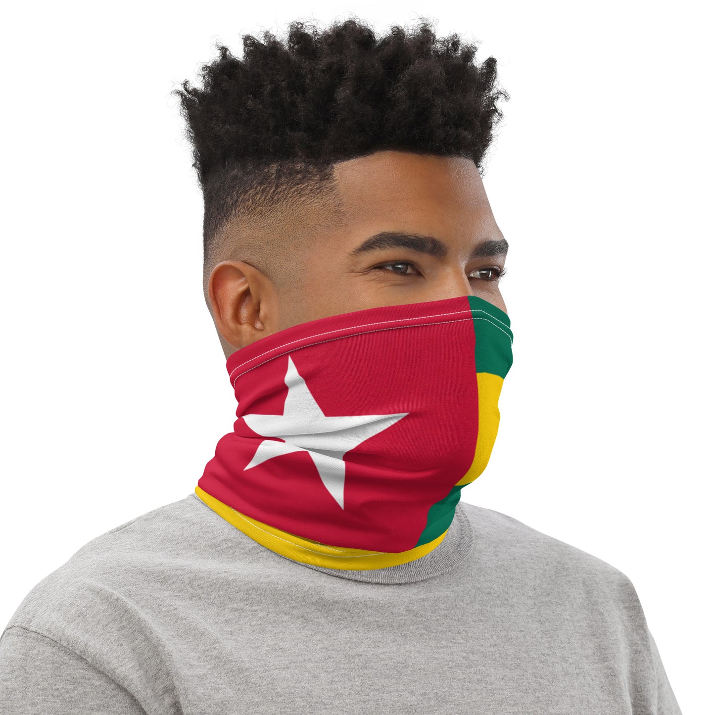 Togo Flag Neck Gaiter – African Multi-Use Face Cover, Head Wrap & Bandana