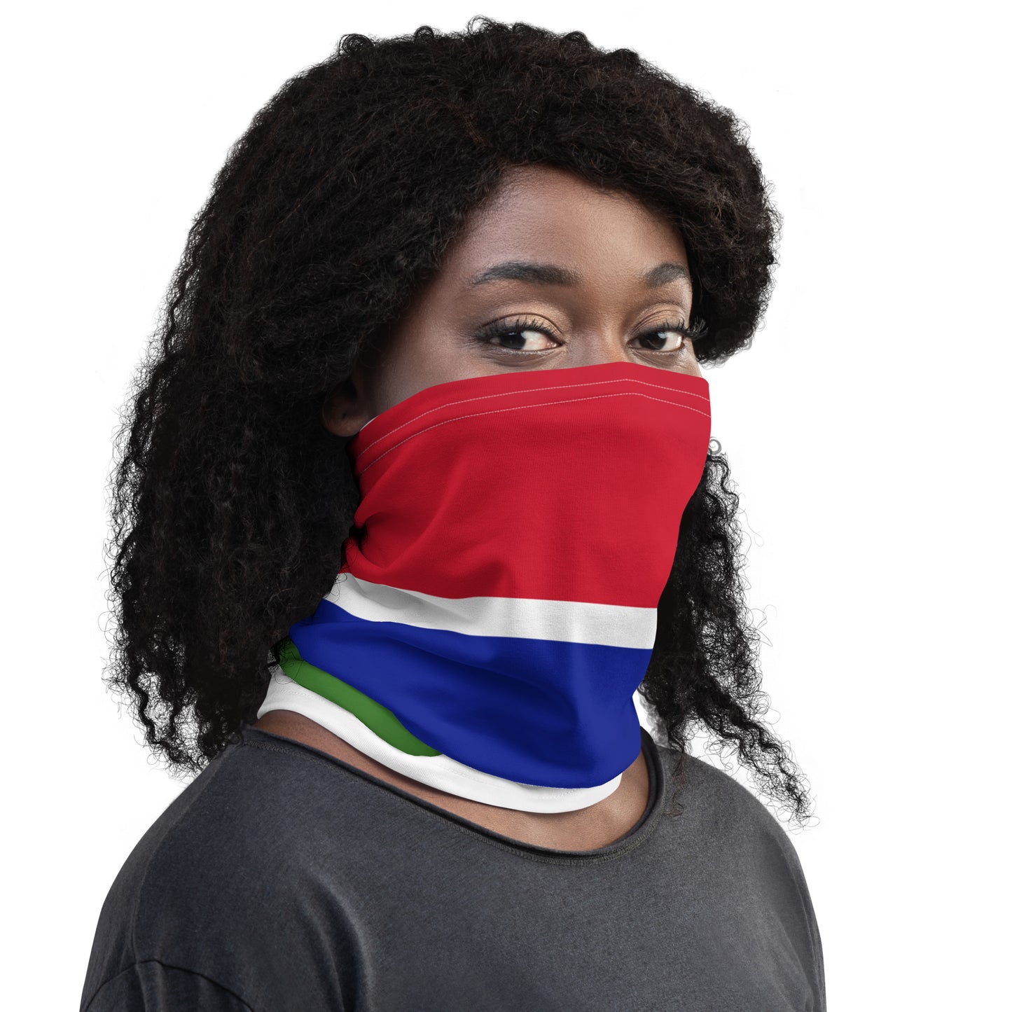 The Gambia Flag Neck Gaiter – African Multi-Use Face Cover, Head Wrap & Bandana