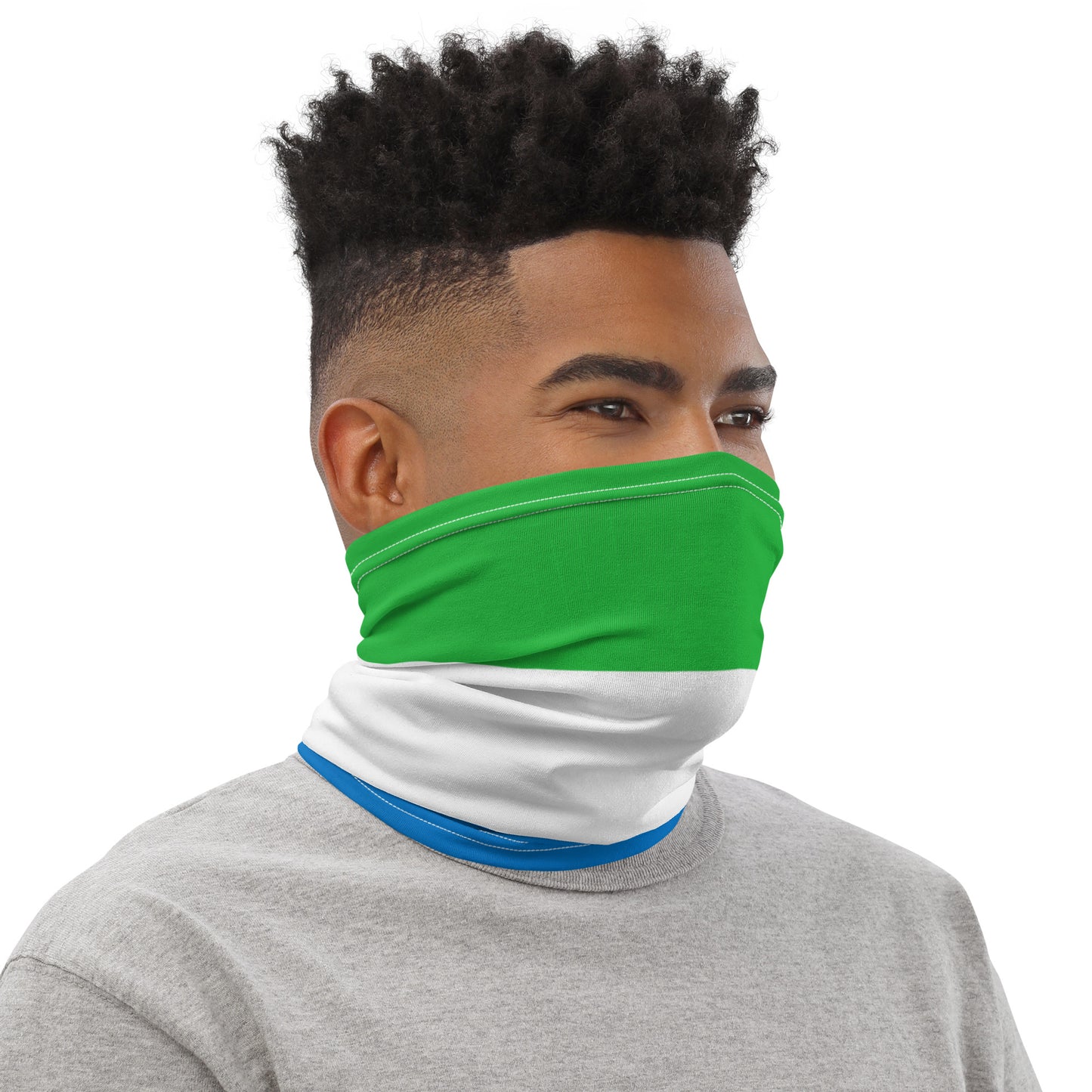 Sierra Leone Flag Neck Gaiter – African Multi-Use Face Cover, Head Wrap & Bandana