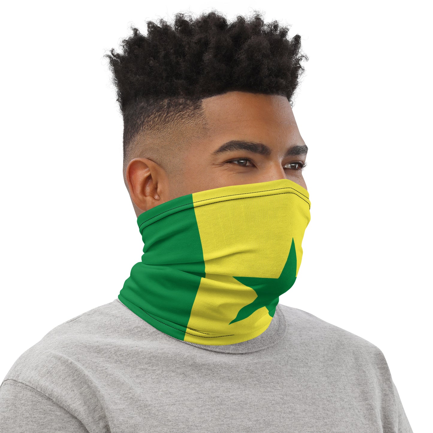 Senegal Flag Neck Gaiter – African Multi-Use Face Cover, Head Wrap & Bandana