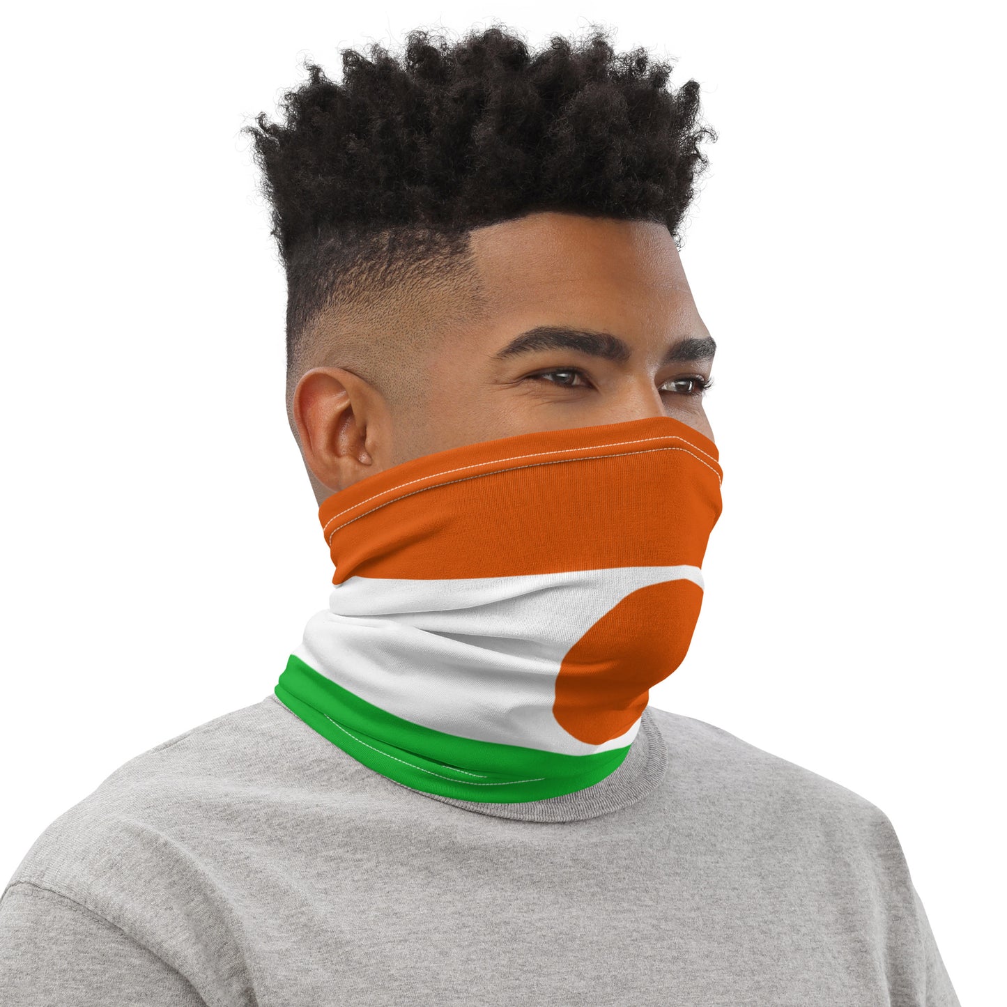 Niger Flag Neck Gaiter – African Multi-Use Face Cover, Head Wrap & Bandana