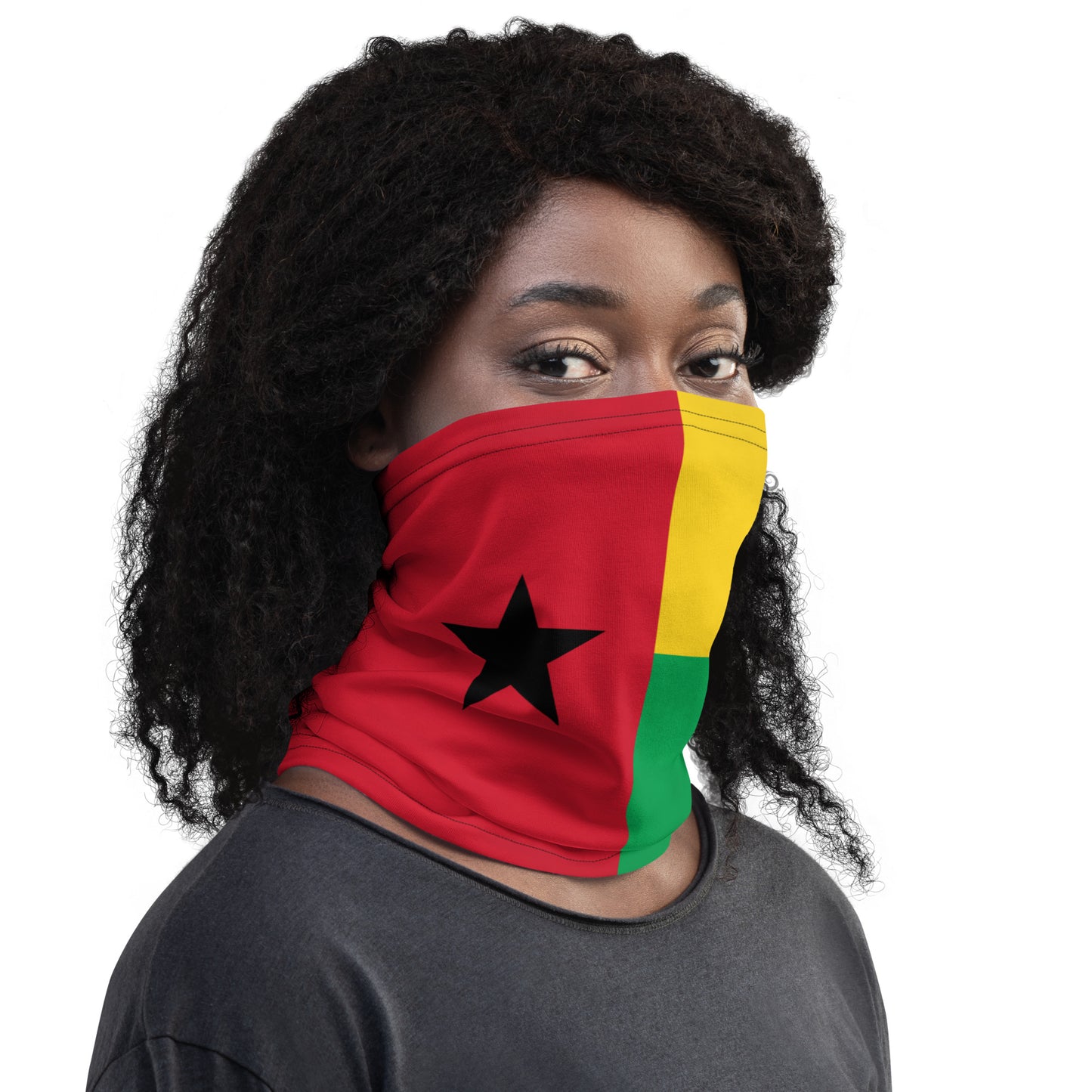 Guinea-Bissau Flag Neck Gaiter – African Multi-Use Face Cover, Head Wrap & Bandana
