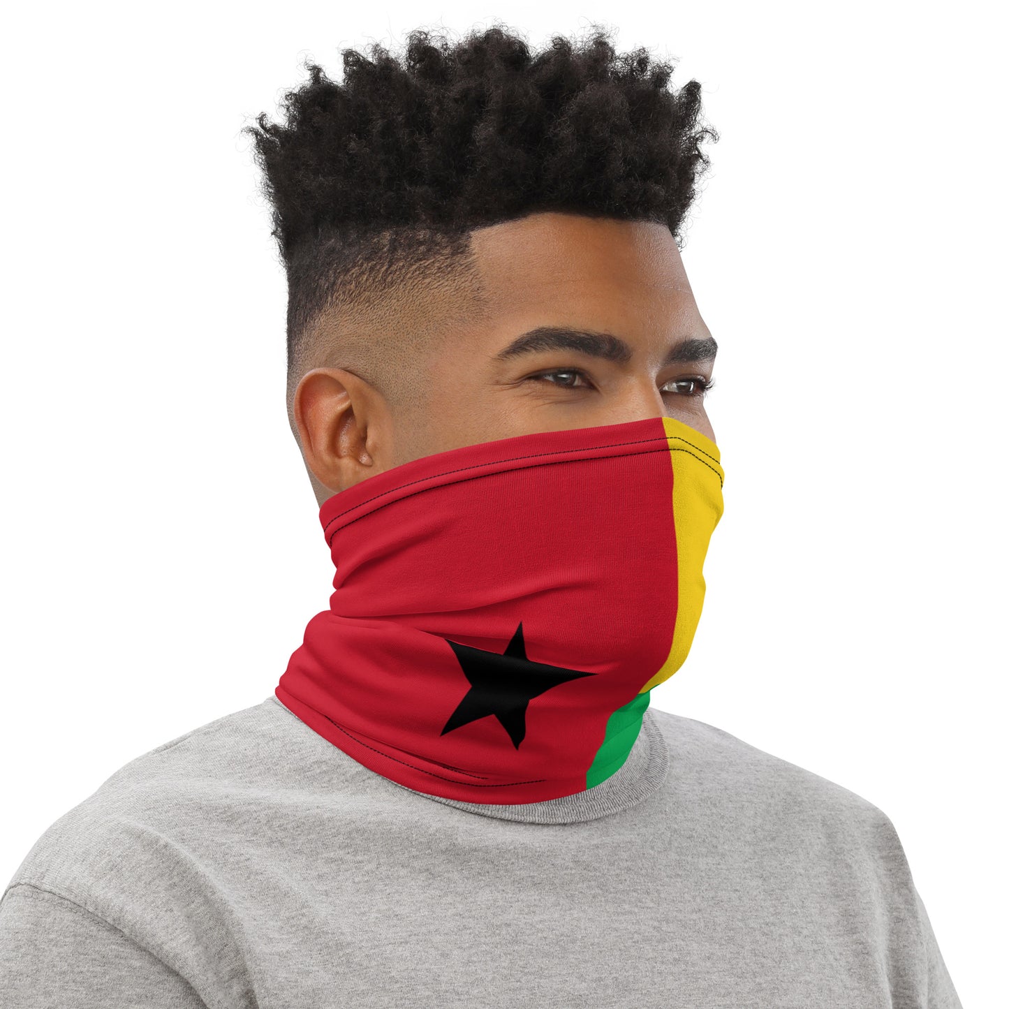 Guinea-Bissau Flag Neck Gaiter – African Multi-Use Face Cover, Head Wrap & Bandana
