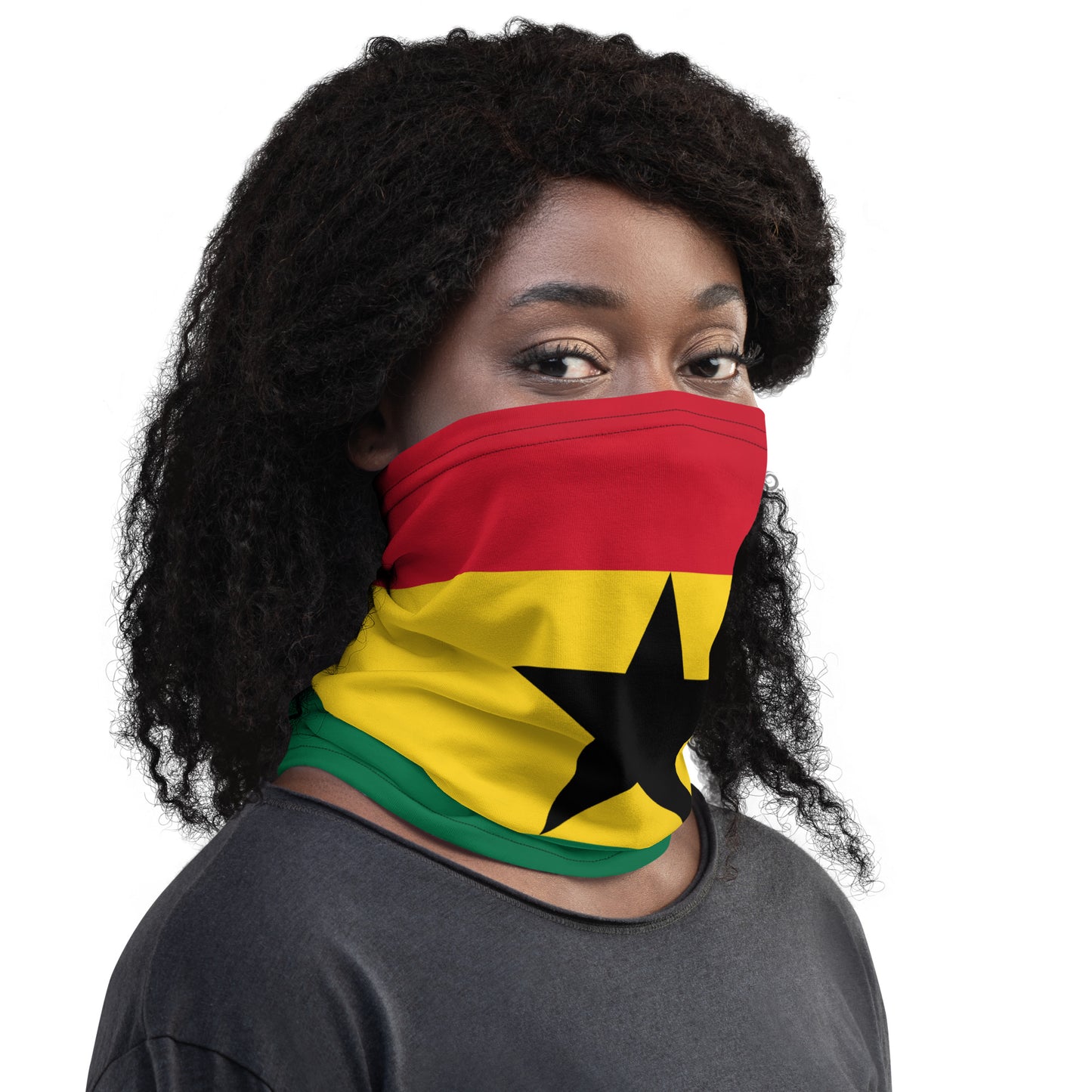 Ghana Flag Neck Gaiter – African Multi-Use Face Cover, Head Wrap & Bandana