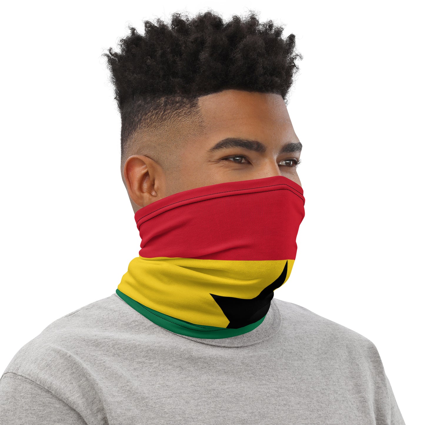 Ghana Flag Neck Gaiter – African Multi-Use Face Cover, Head Wrap & Bandana